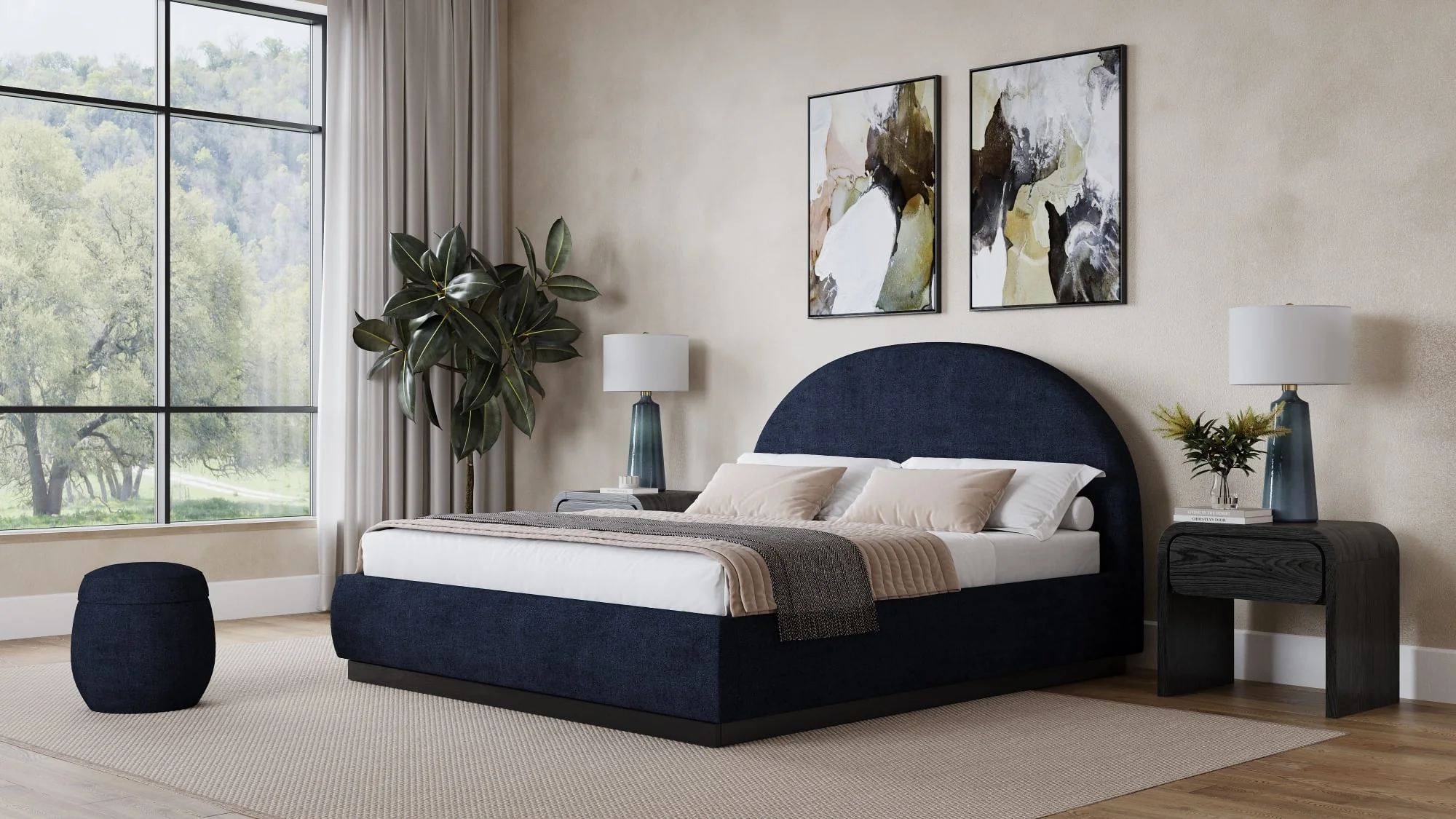 Flex Blue Jeans Full Upholstered Bed - Image 3