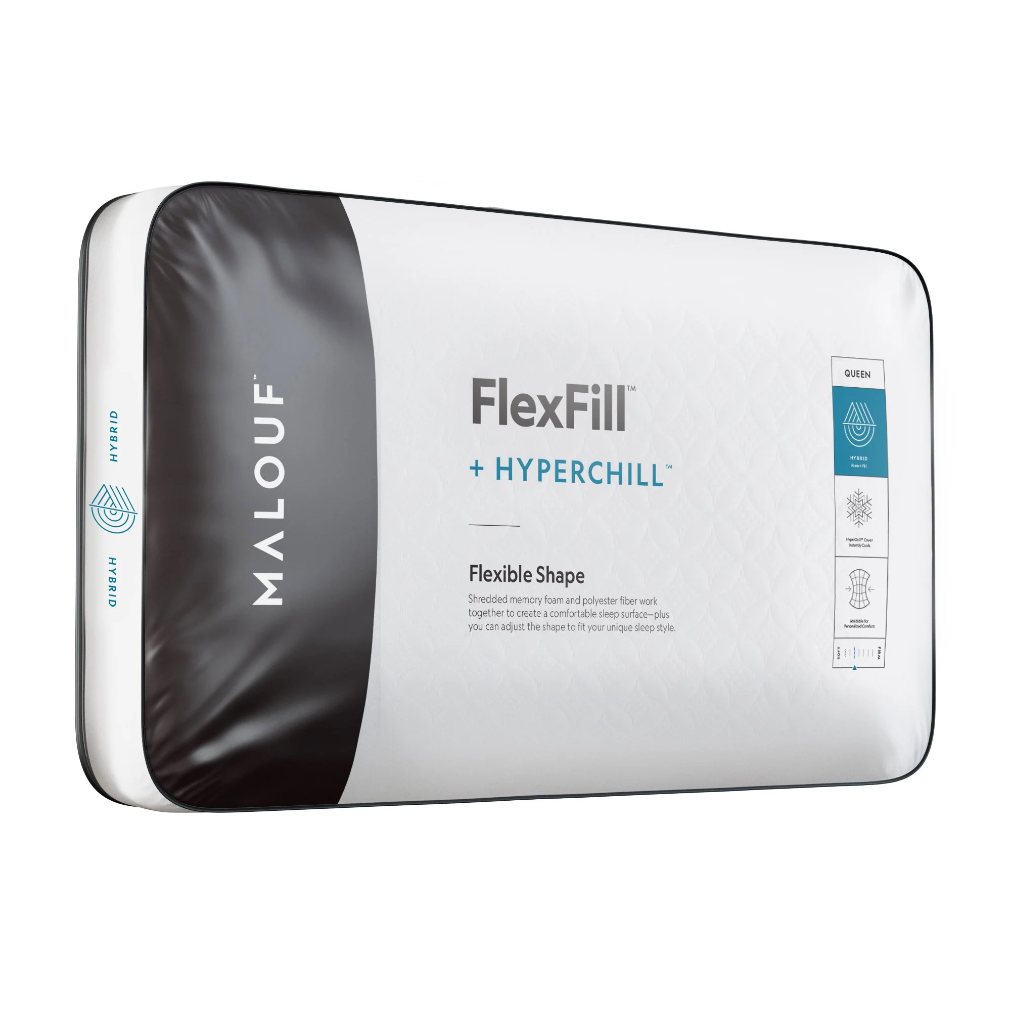 FlexFill + HyperChill White Queen Shoulder Cutout Pillow - Image 3