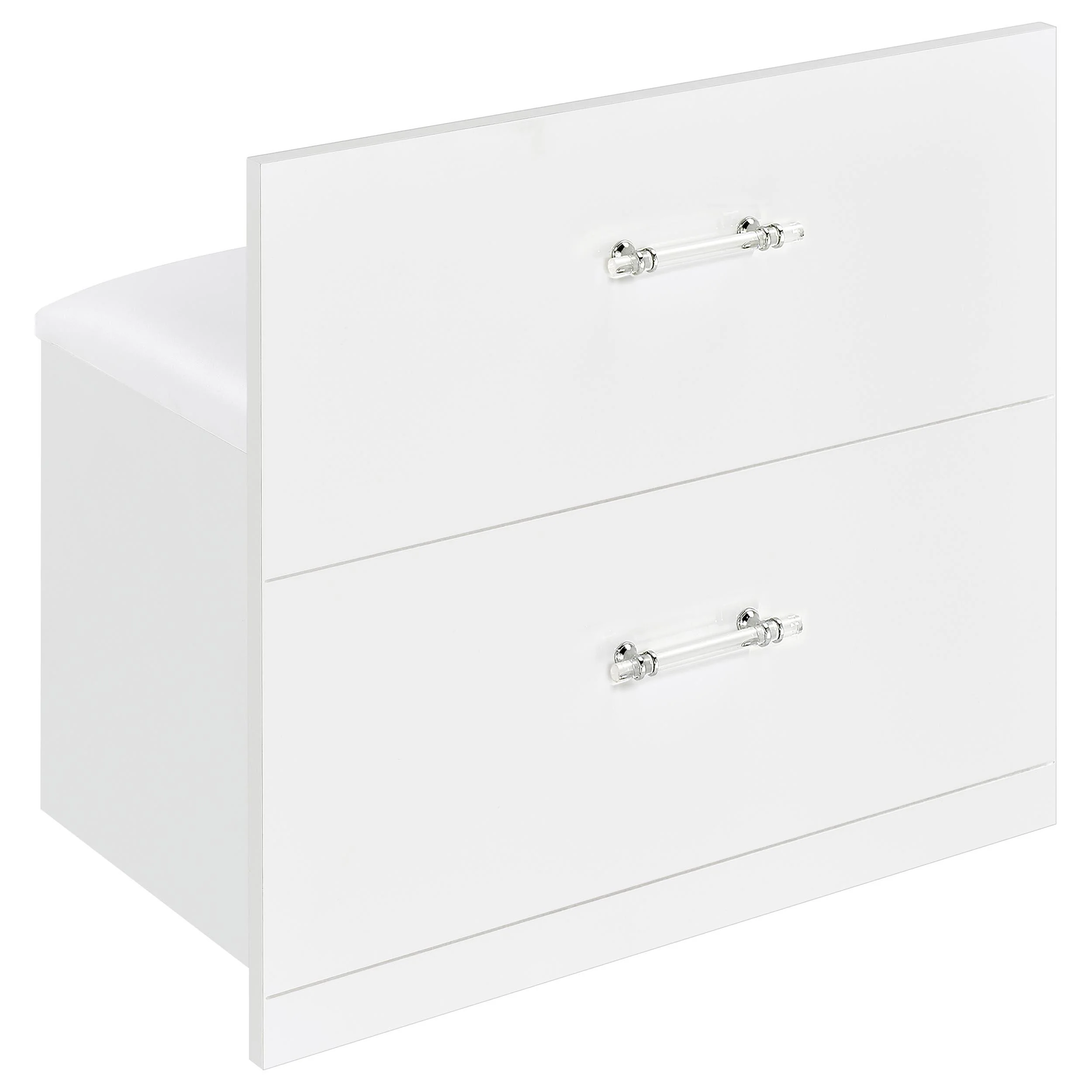 Flora White High Gloss 2-drawer Vanity Set with LED Mirror - Image 16
