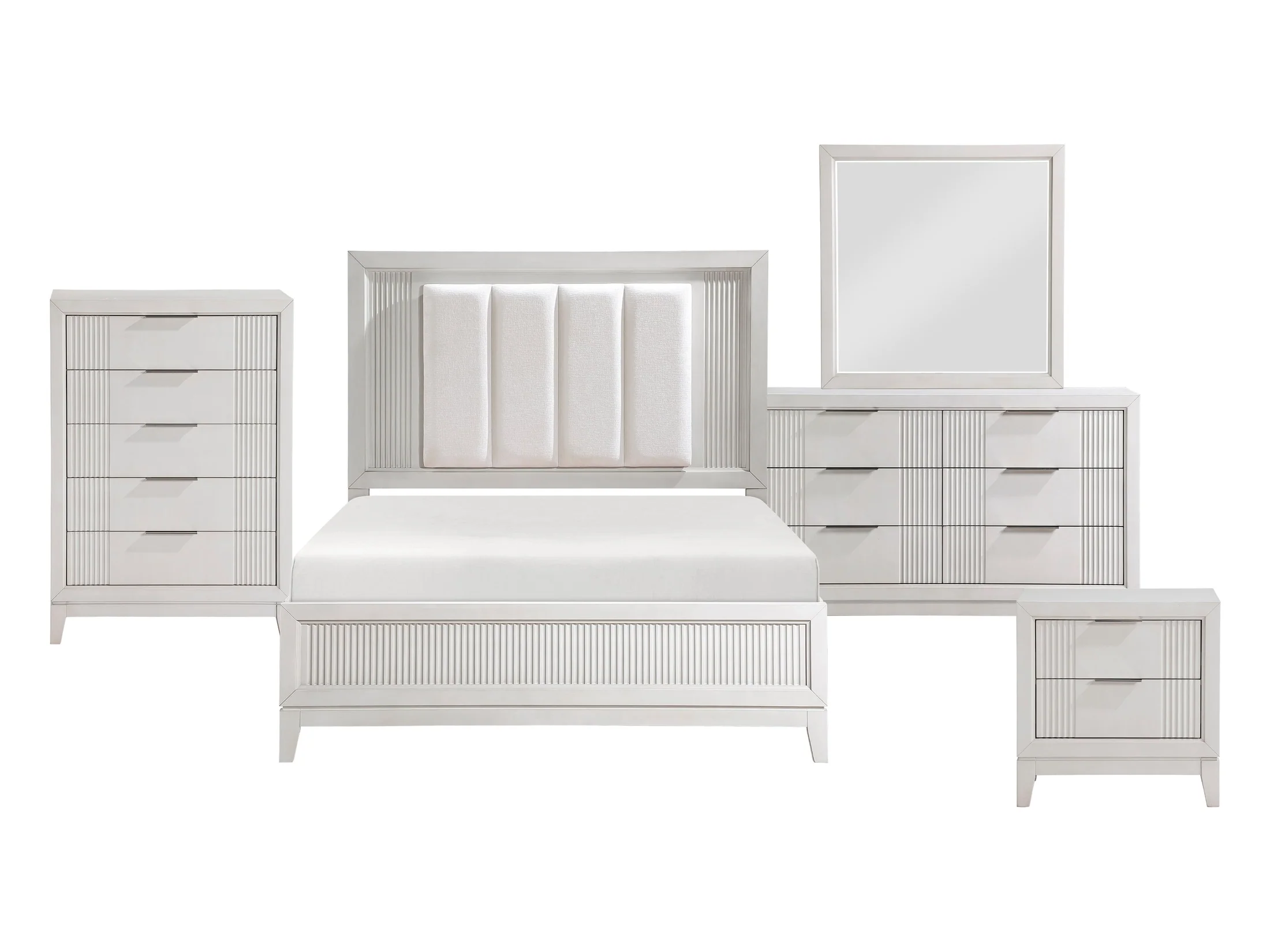 Florence Antique White/Ivory 5-Piece Queen Bedroom Set - Image 18