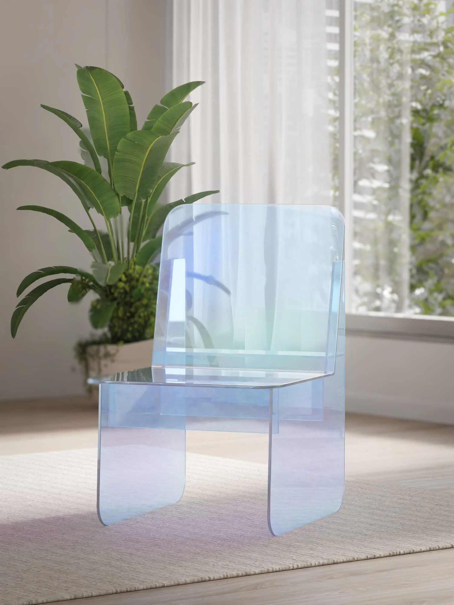 Fomo Honeyberry Iridescent Acrylic Accent Chair - Image 2