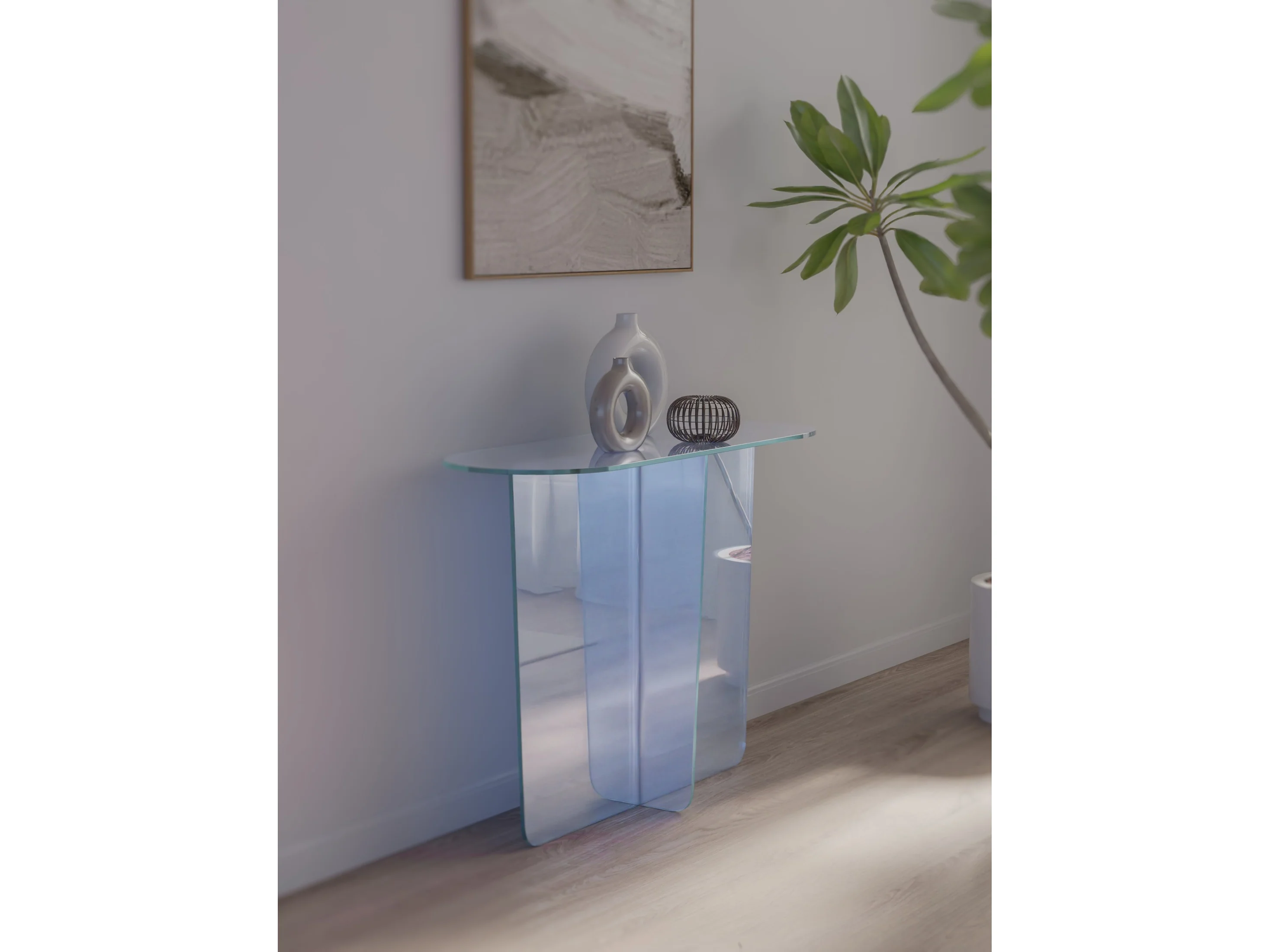 Fomo Iridescent Glass Console Table