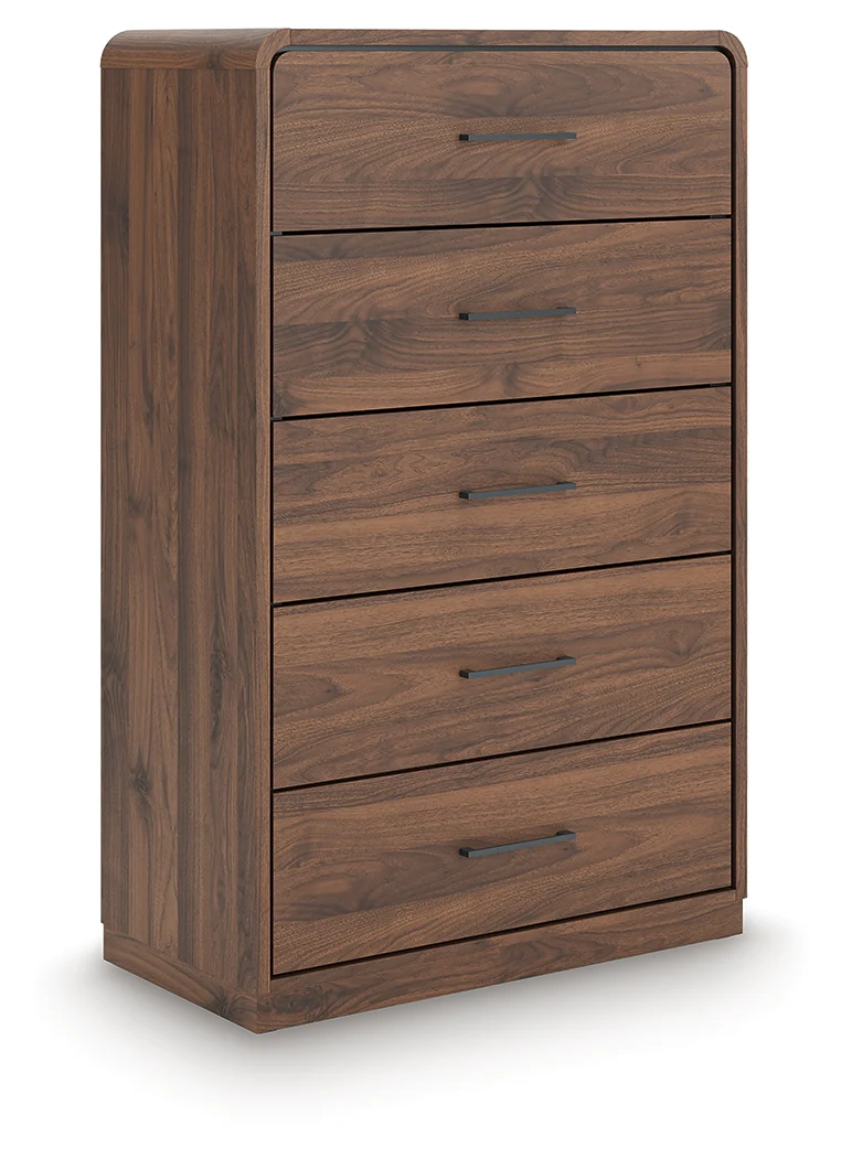 Fortlorn Walnut Brown Five Drawer Chest (Online Special Price) - Image 2