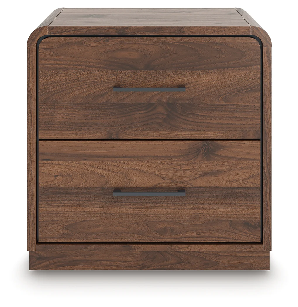 Fortlorn Walnut Brown King Panel Bed and 2 Nightstands (Online Special Price) - Image 8