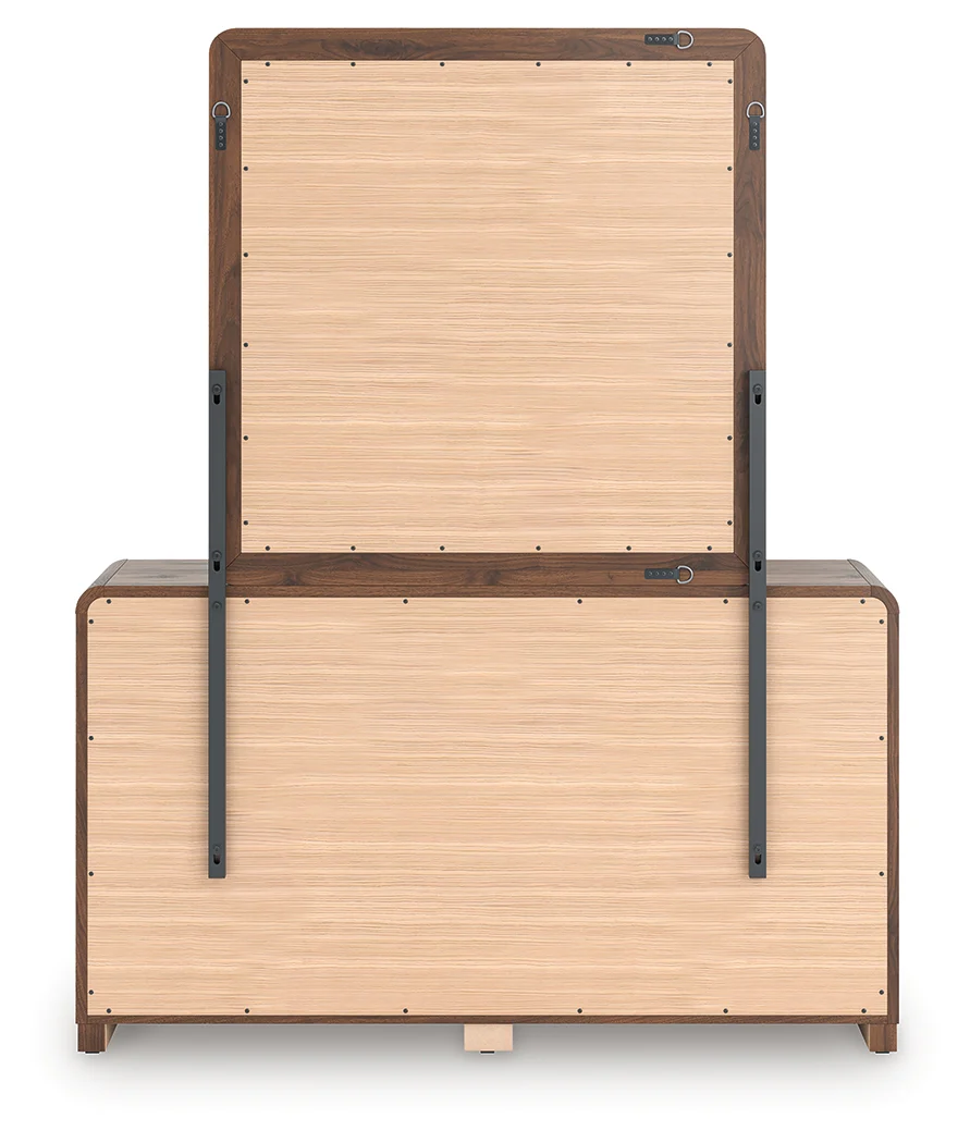 Fortlorn Walnut Brown Queen Panel Bed, Dresser and Mirror - Image 6