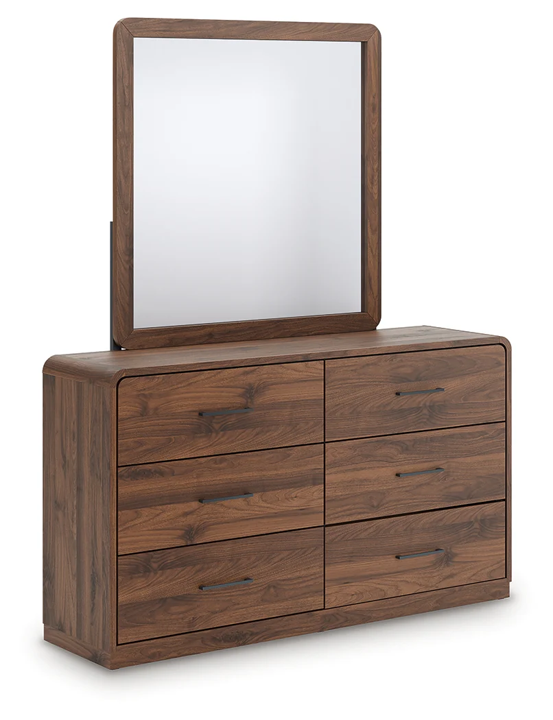 Fortlorn Walnut Brown Queen Panel Bed, Dresser and Mirror (Online Special Price) - Image 3