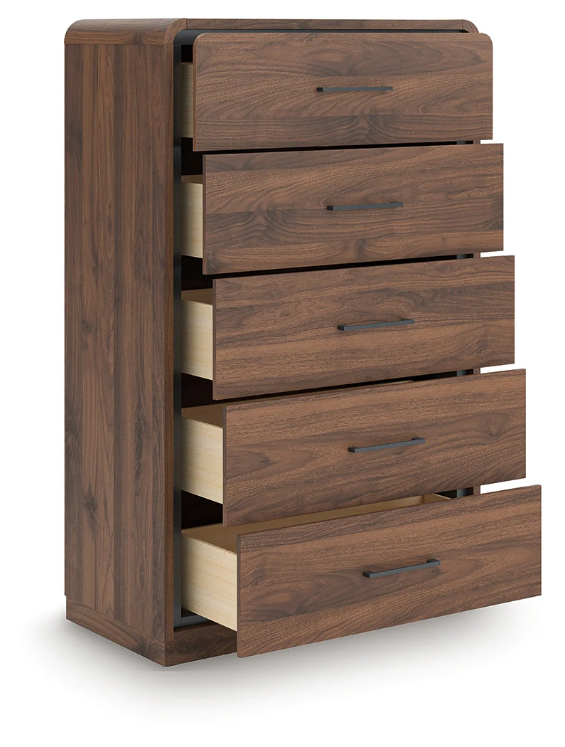 Fortlorn Walnut Brown Queen Panel Bed, Dresser, Chest and 2 Nightstands - Image 12