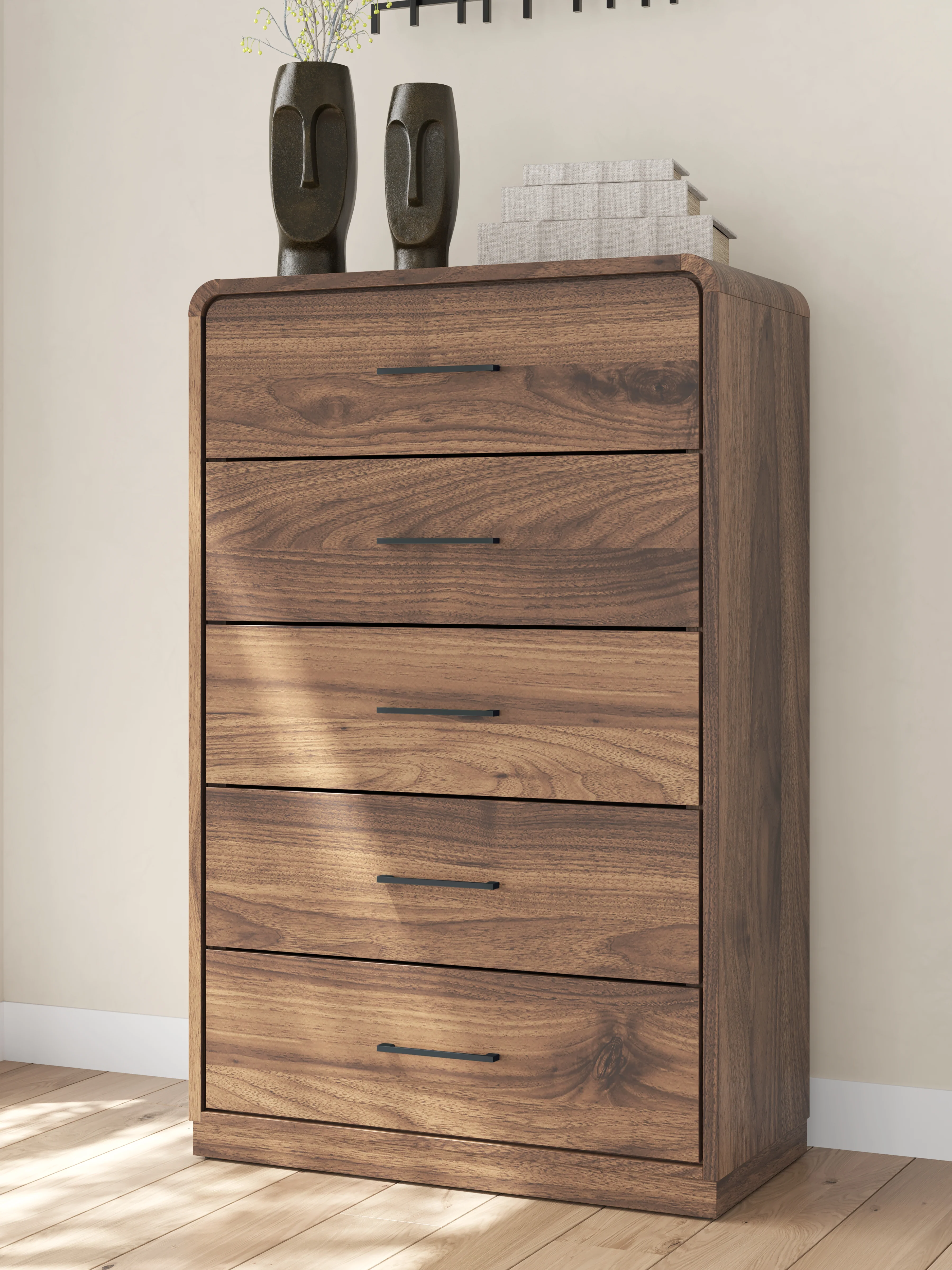 Fortlorn Walnut Brown Queen Panel Bed, Dresser, Chest and 2 Nightstands - Image 33