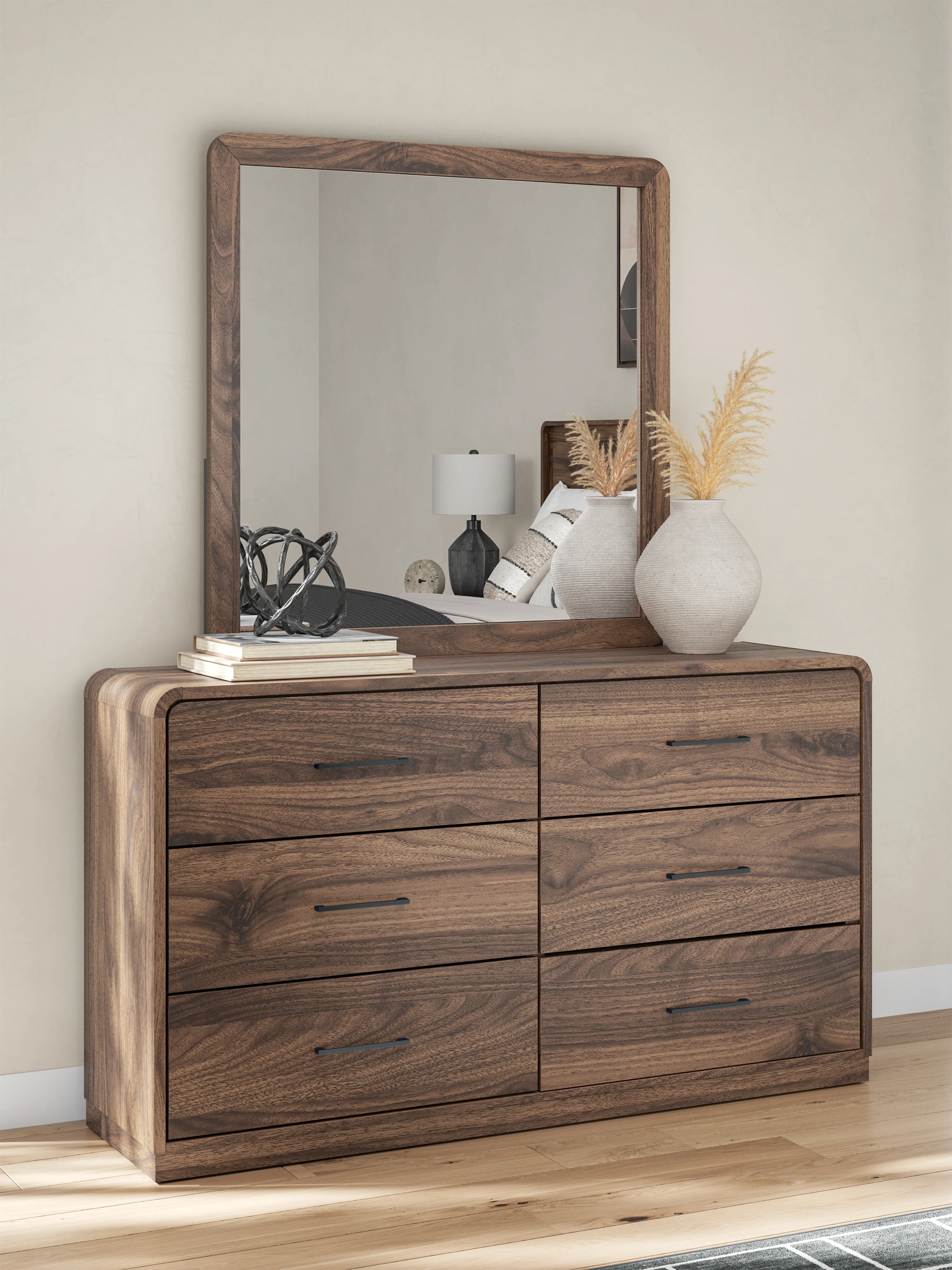 Fortlorn Walnut Brown Queen Panel Bed, Dresser, Mirror and Nightstand (Online Special Price) - Image 24