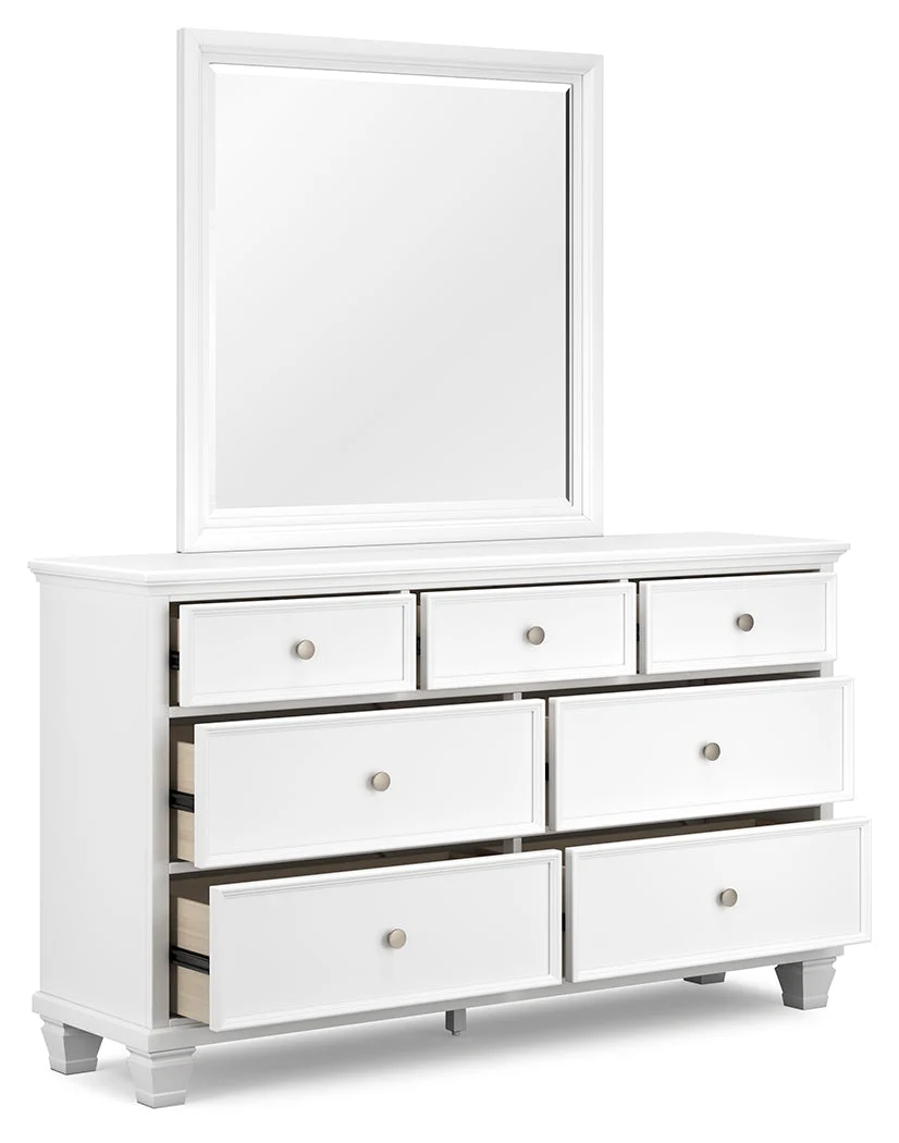 Fortman White King Panel Bed, Dresser, Mirror and Nightstand (Online Special Price) - Image 4