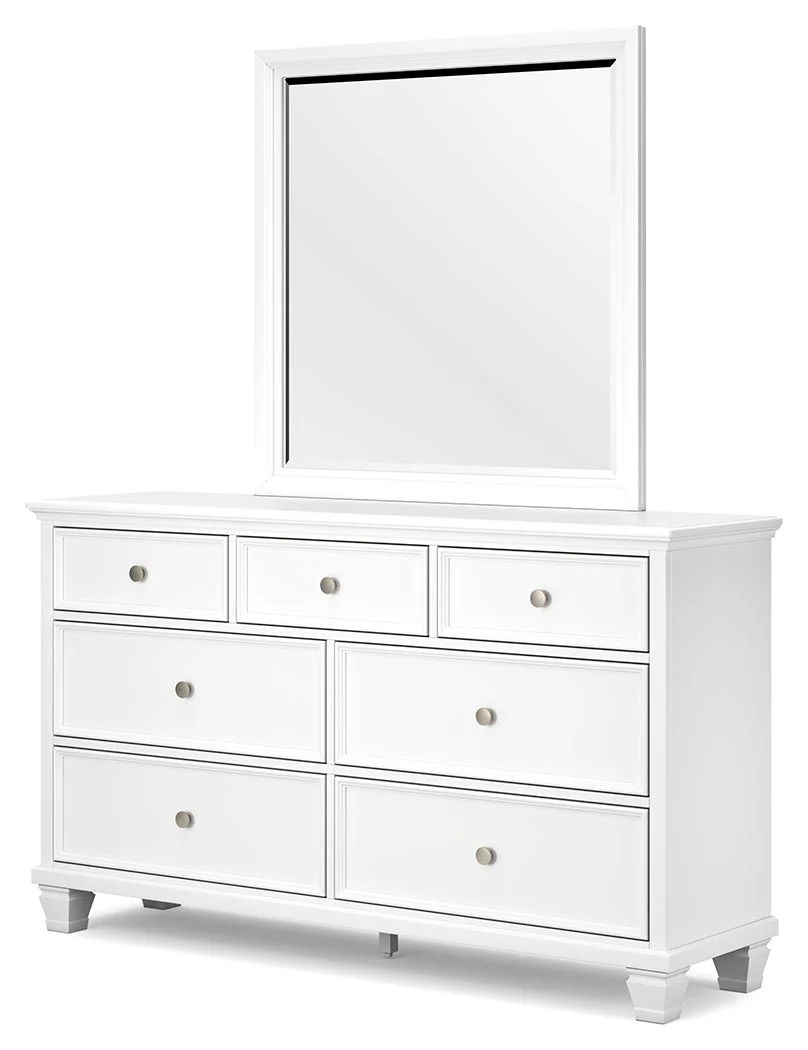 Fortman White Queen Panel Bed, Dresser, Mirror and 2 Nightstands (Online Special Price) - Image 8
