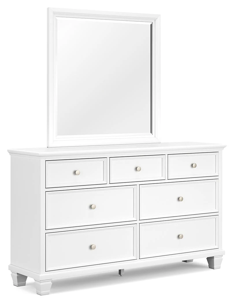 Fortman White California King Panel Bed & Dresser & Mirror (Online Special Price) - Image 5