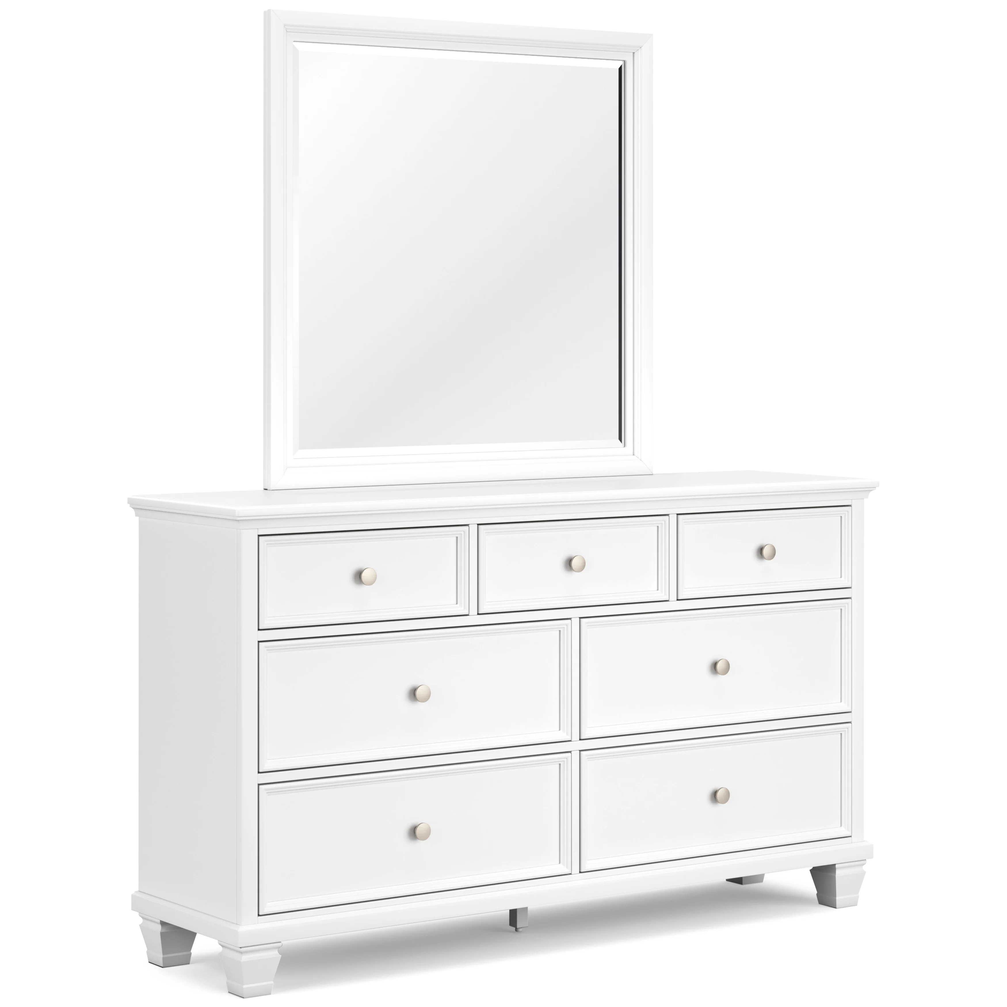 Fortman White Full Panel 5-Piece Bedroom Set w/ 2 Nightstands - Image 11