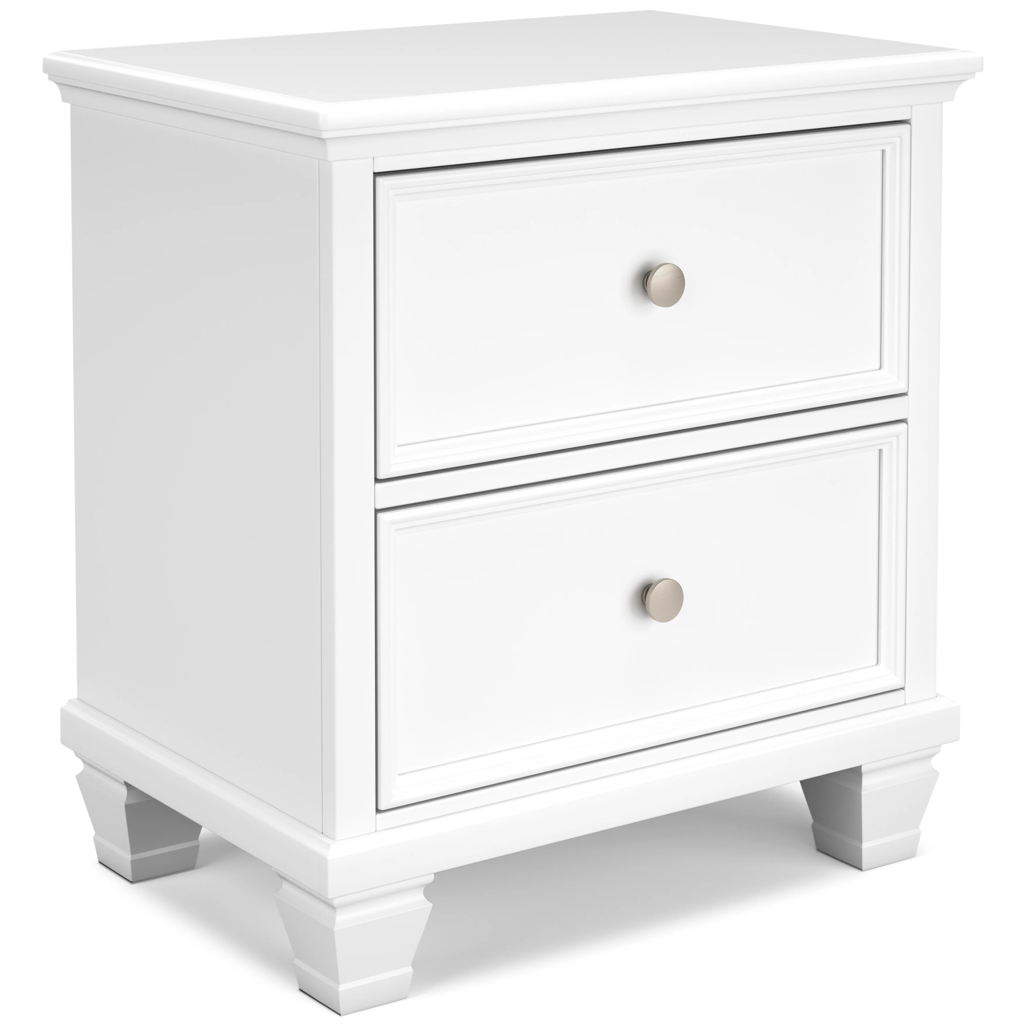 Fortman White Full Panel 5-Piece Bedroom Set w/ 2 Nightstands - Image 17