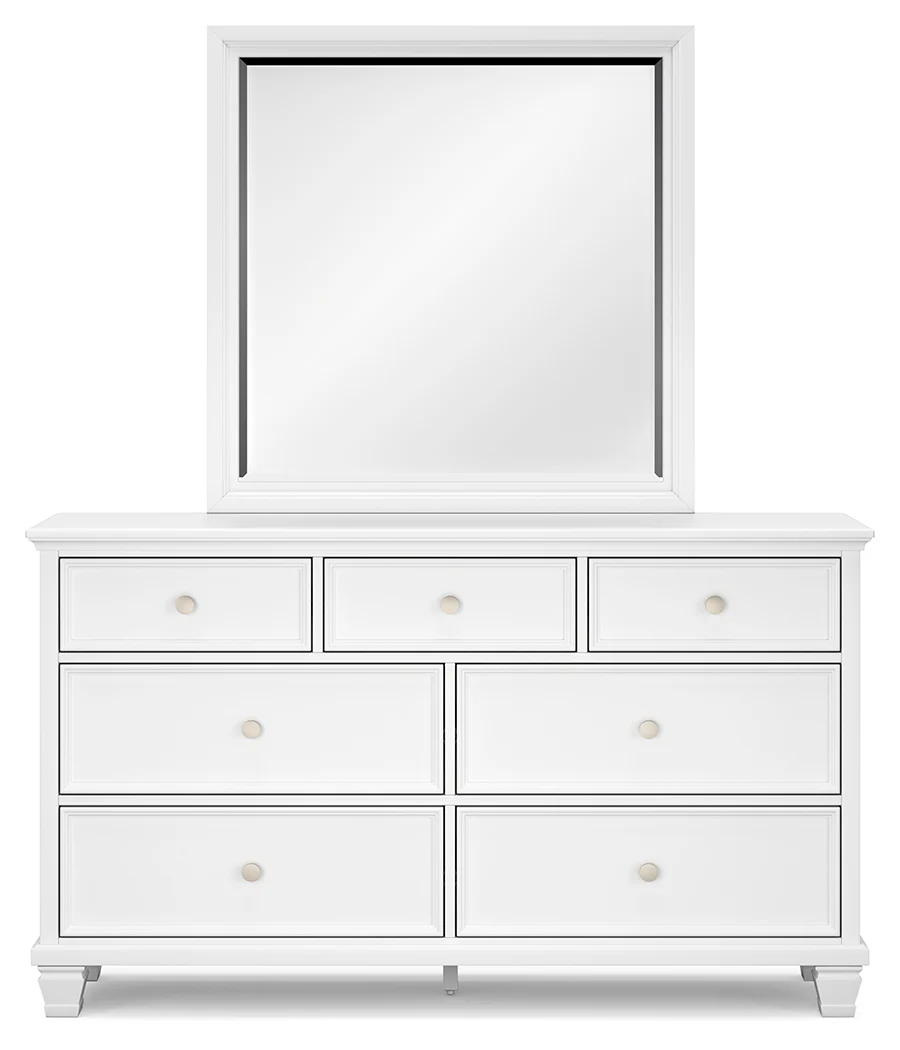 Fortman White Full Panel Bed, Dresser and Mirror - Image 2