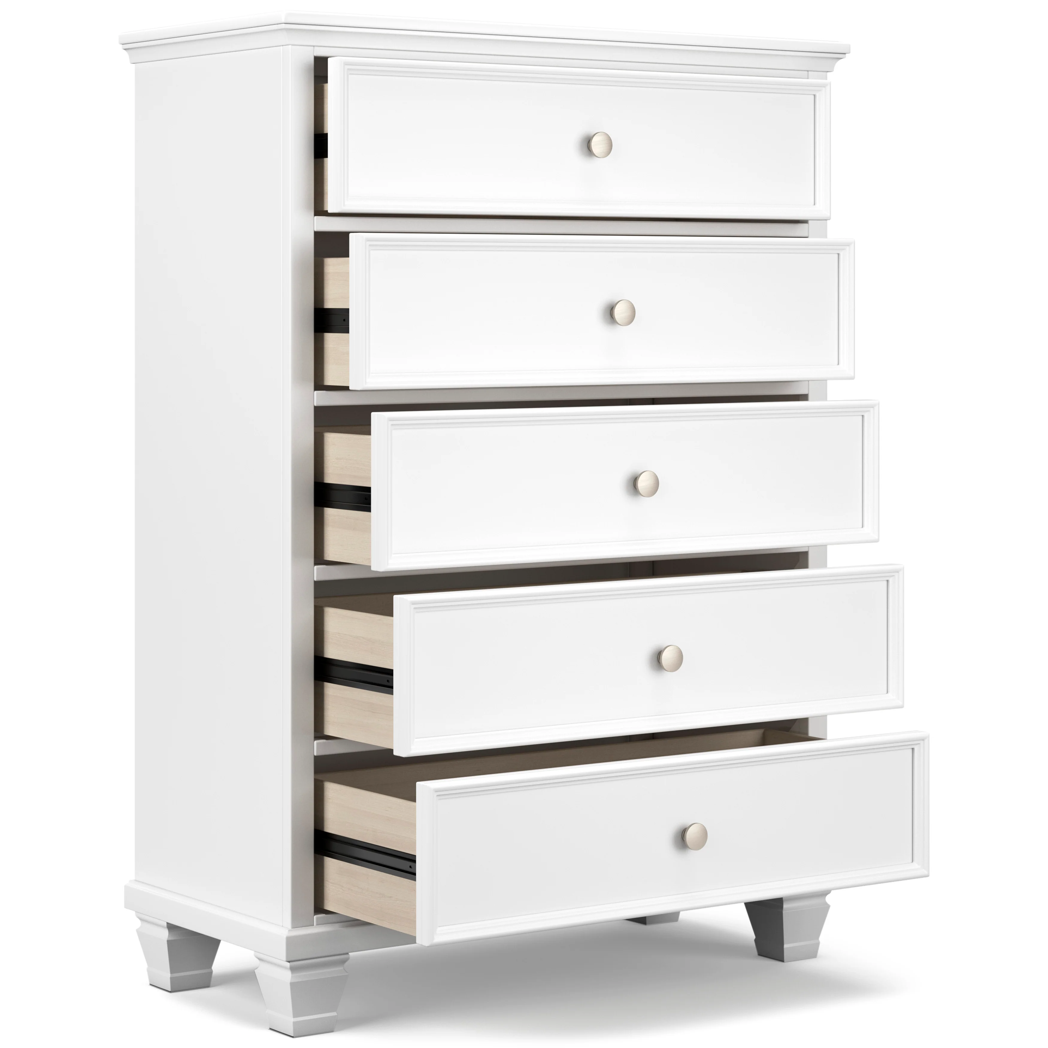 Fortman White Full Panel 6-Piece Bedroom Set w/ 2 Nightstands - Image 27