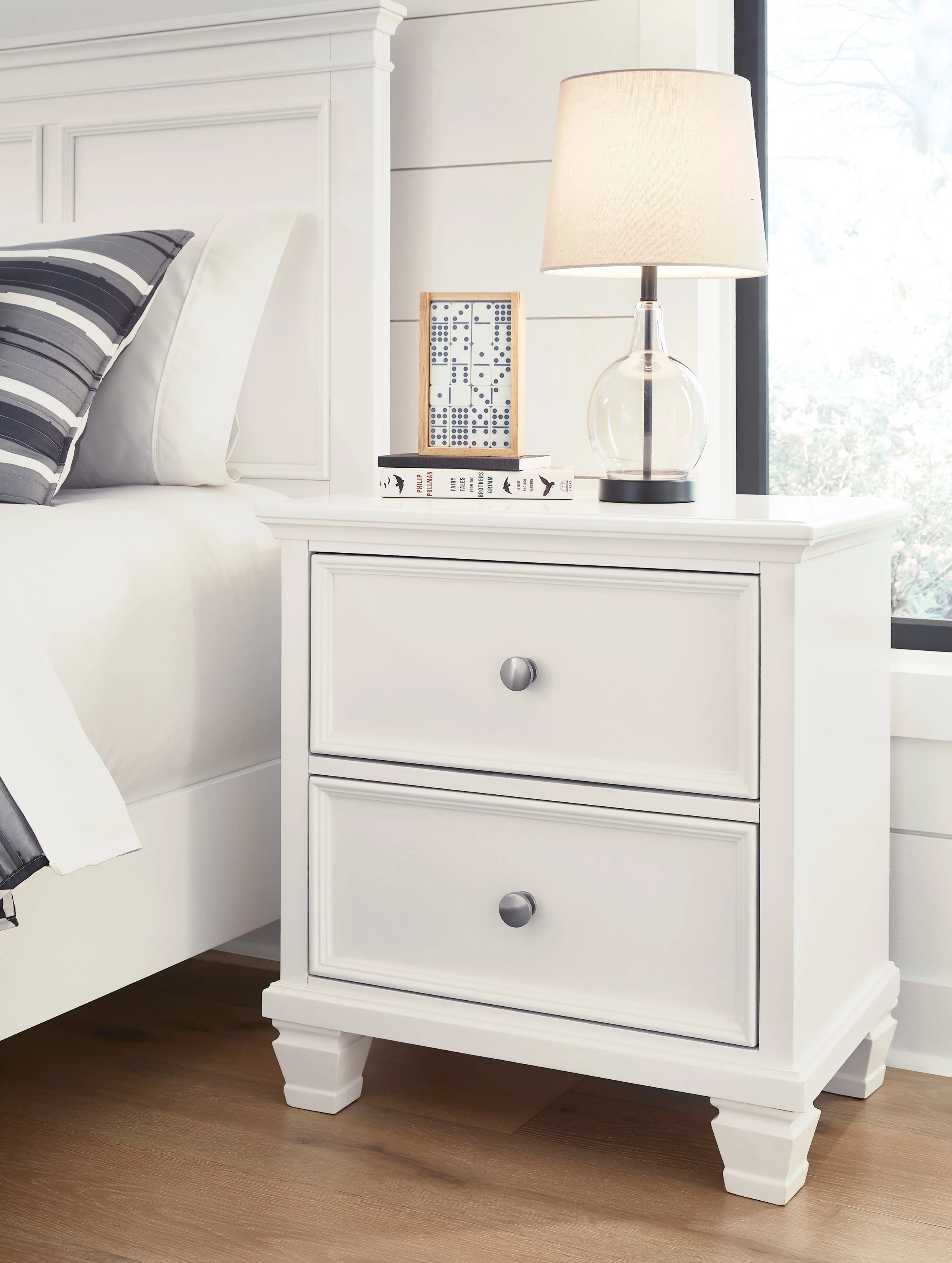 Fortman White Twin Panel 5-Piece Bedroom Set w/ 2 Nightstands (Online Special Price) - Image 15