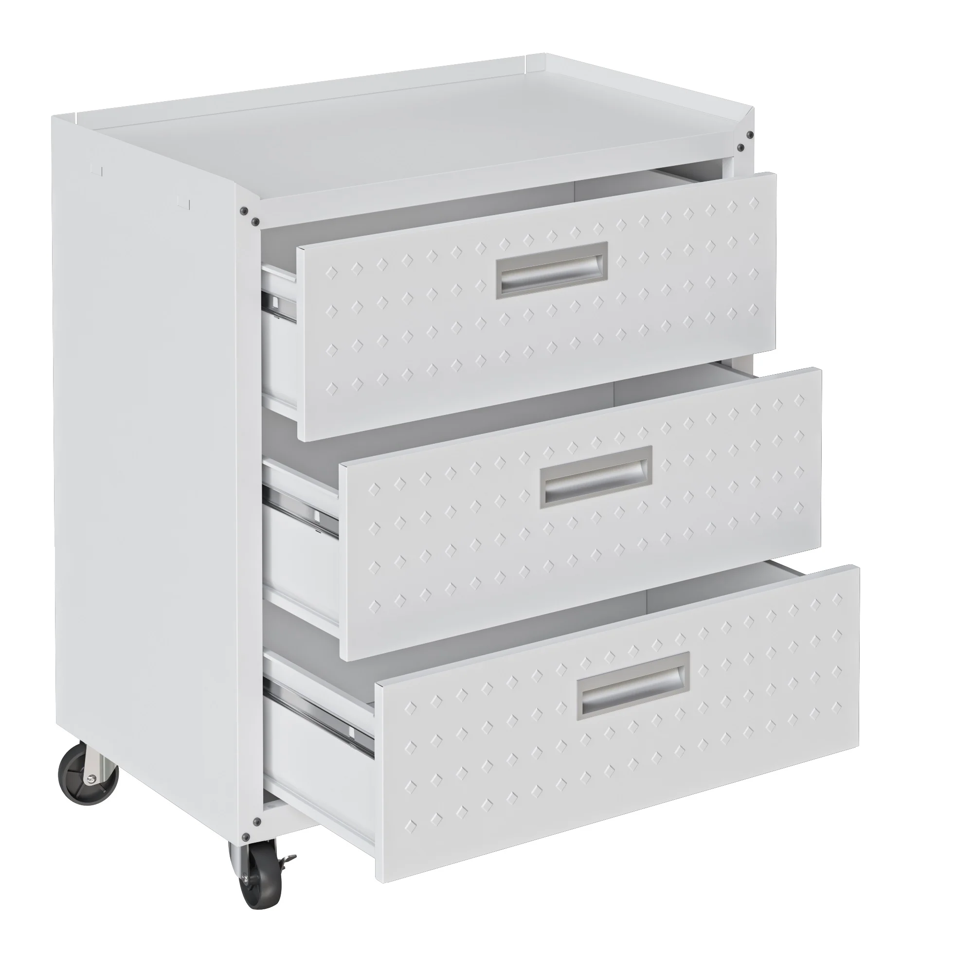 Fortress 31.5" Mobile Garage Chest with Drawers in White - Image 5