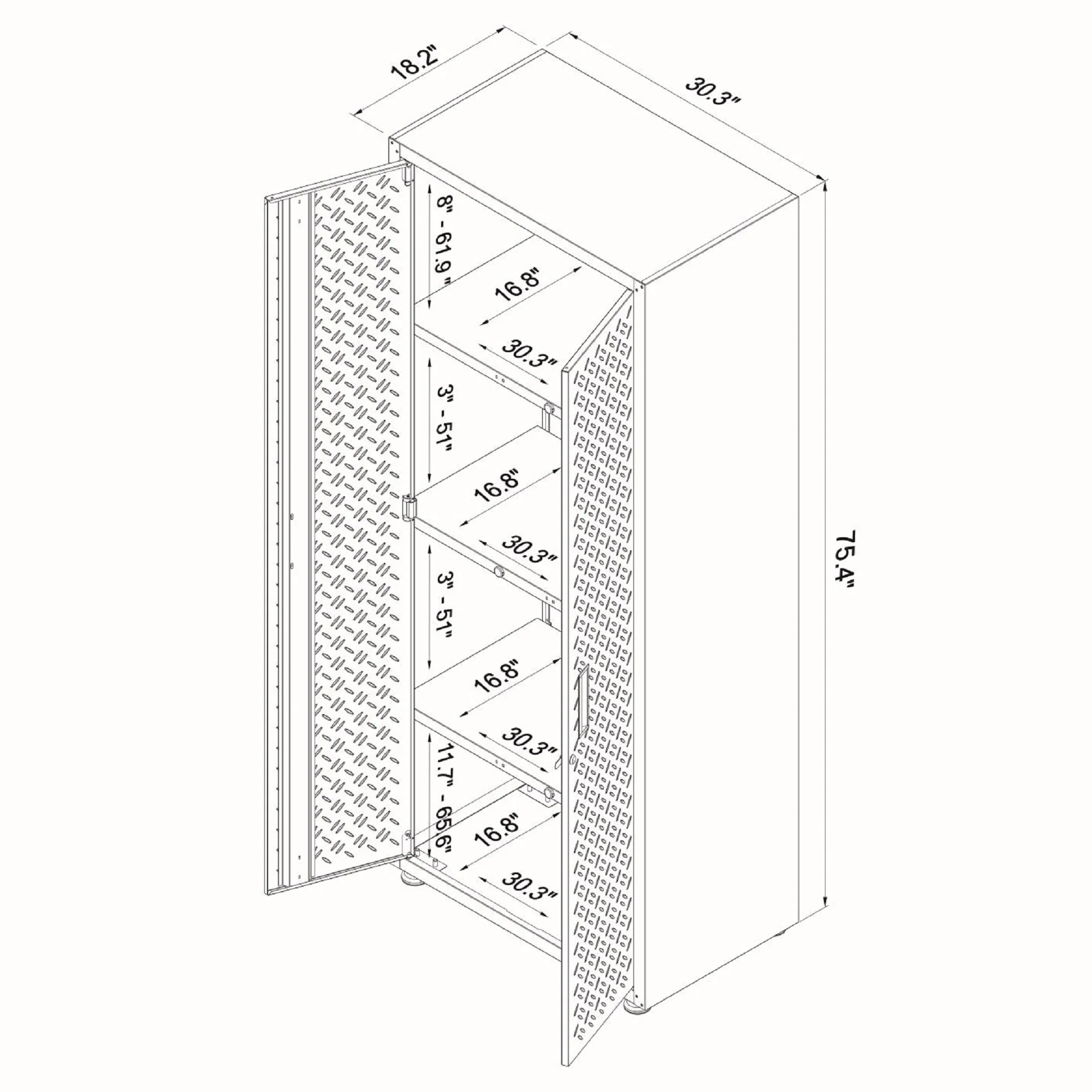 Fortress 74.8" Tall Garage Cabinet in Grey - Image 3