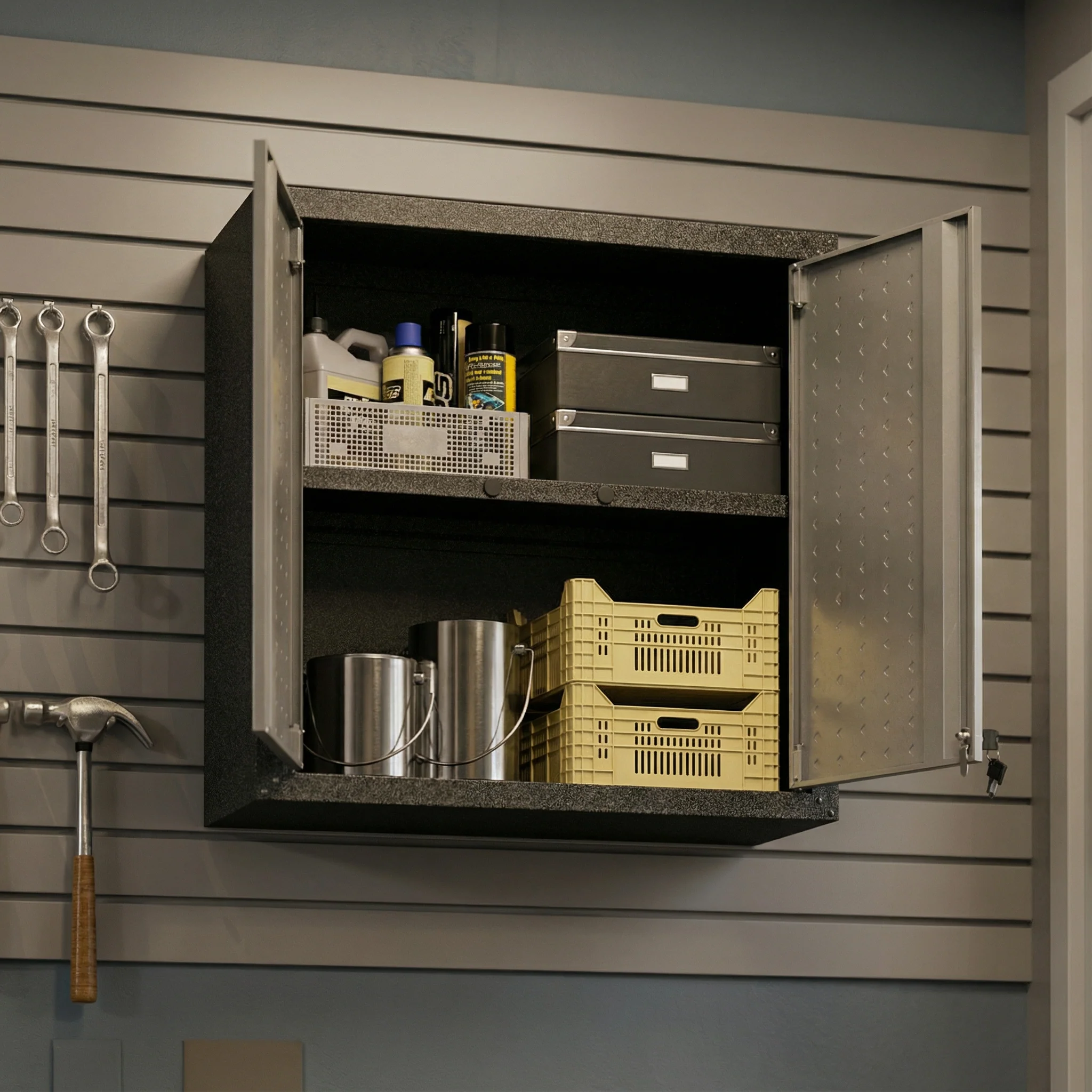 Fortress Floating Garage Cabinet in Grey - Image 2