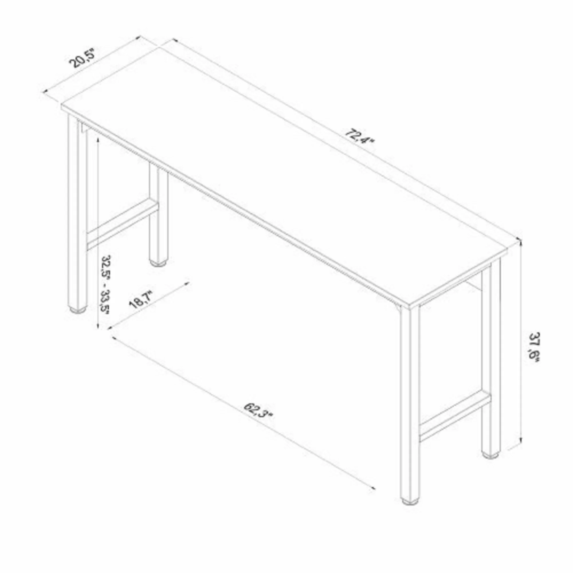Fortress Garage Table in Natural Wood in Steel - Image 3