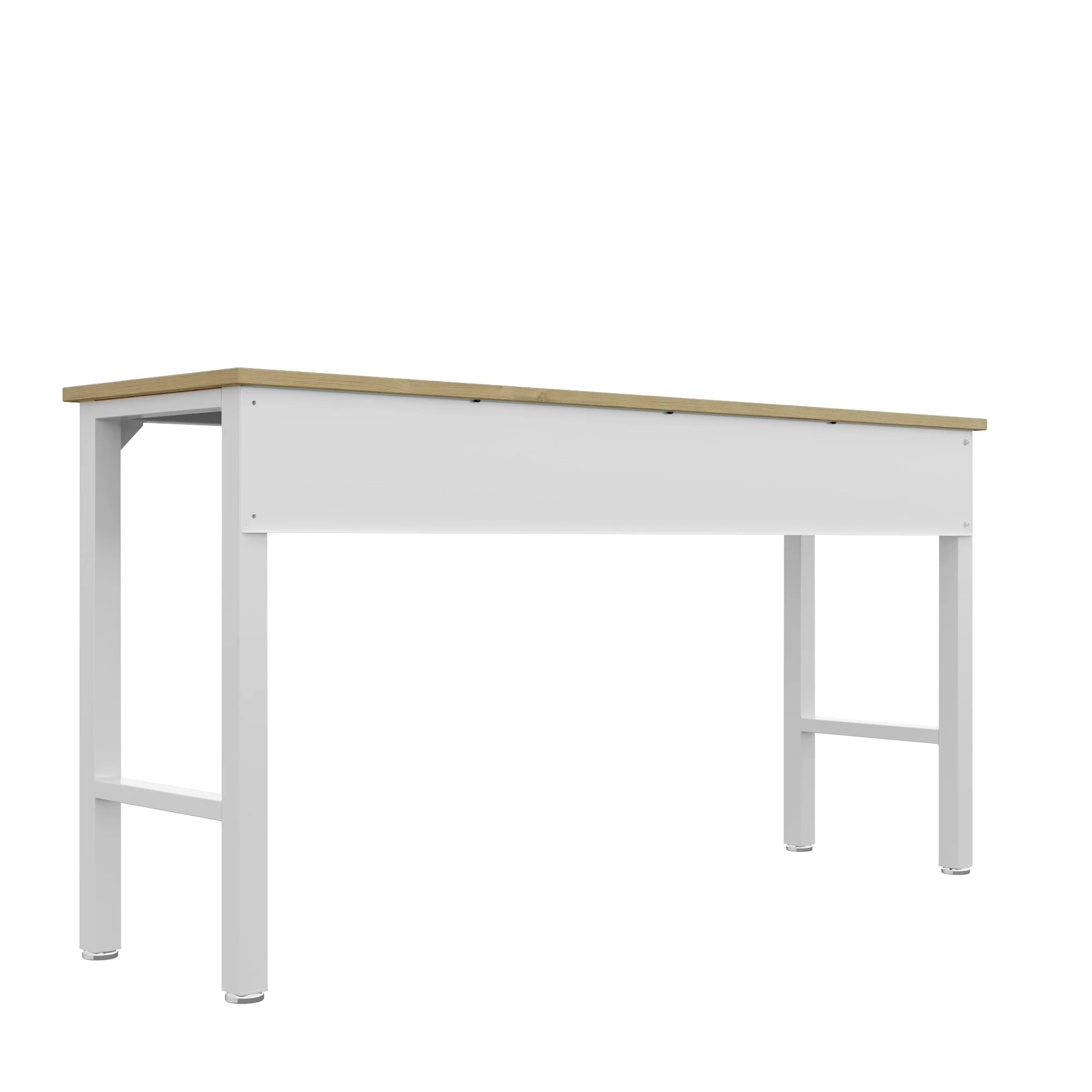 Fortress Natural Wood and Steel Garage Table in White - Image 9