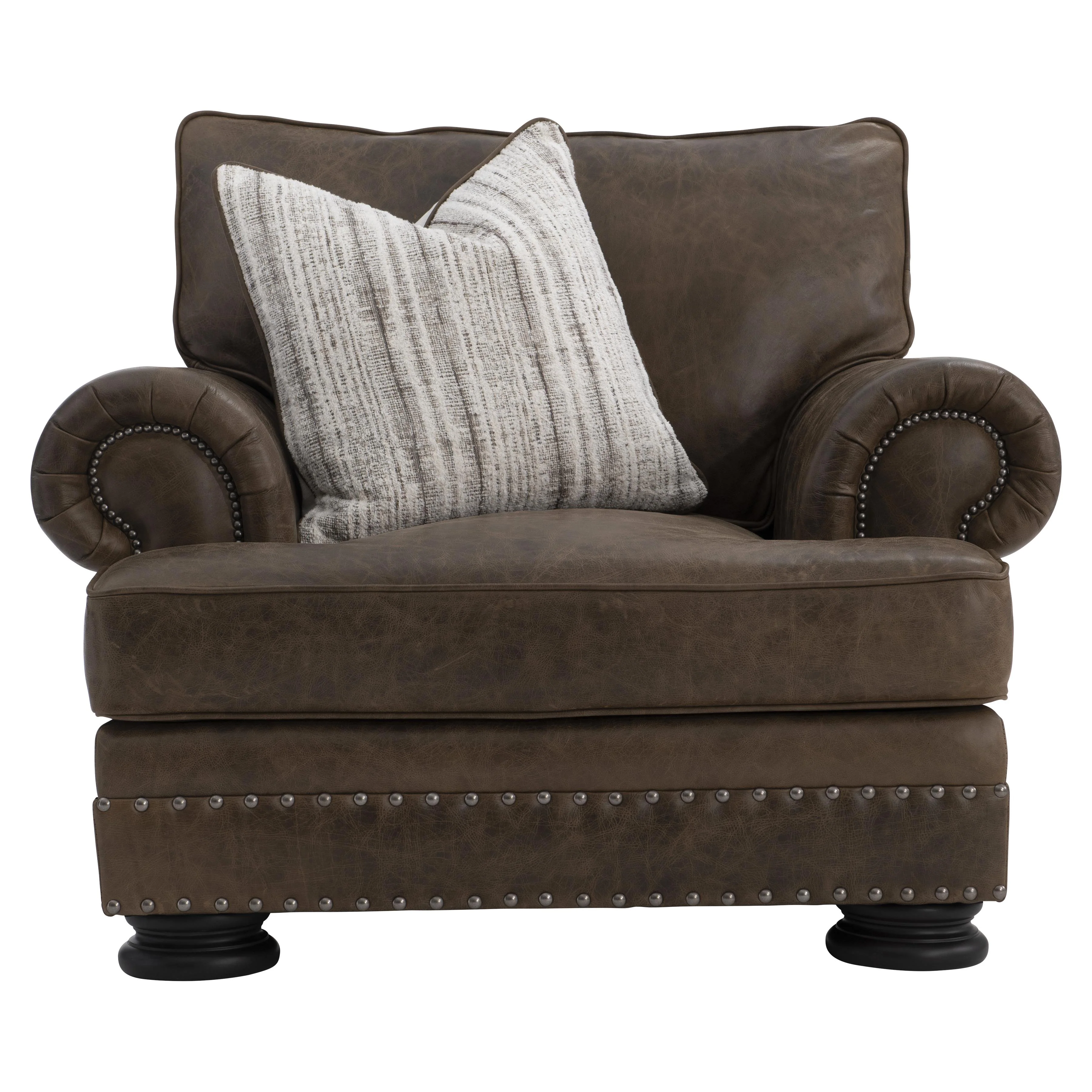 Foster Brown Leather Chair - Image 3