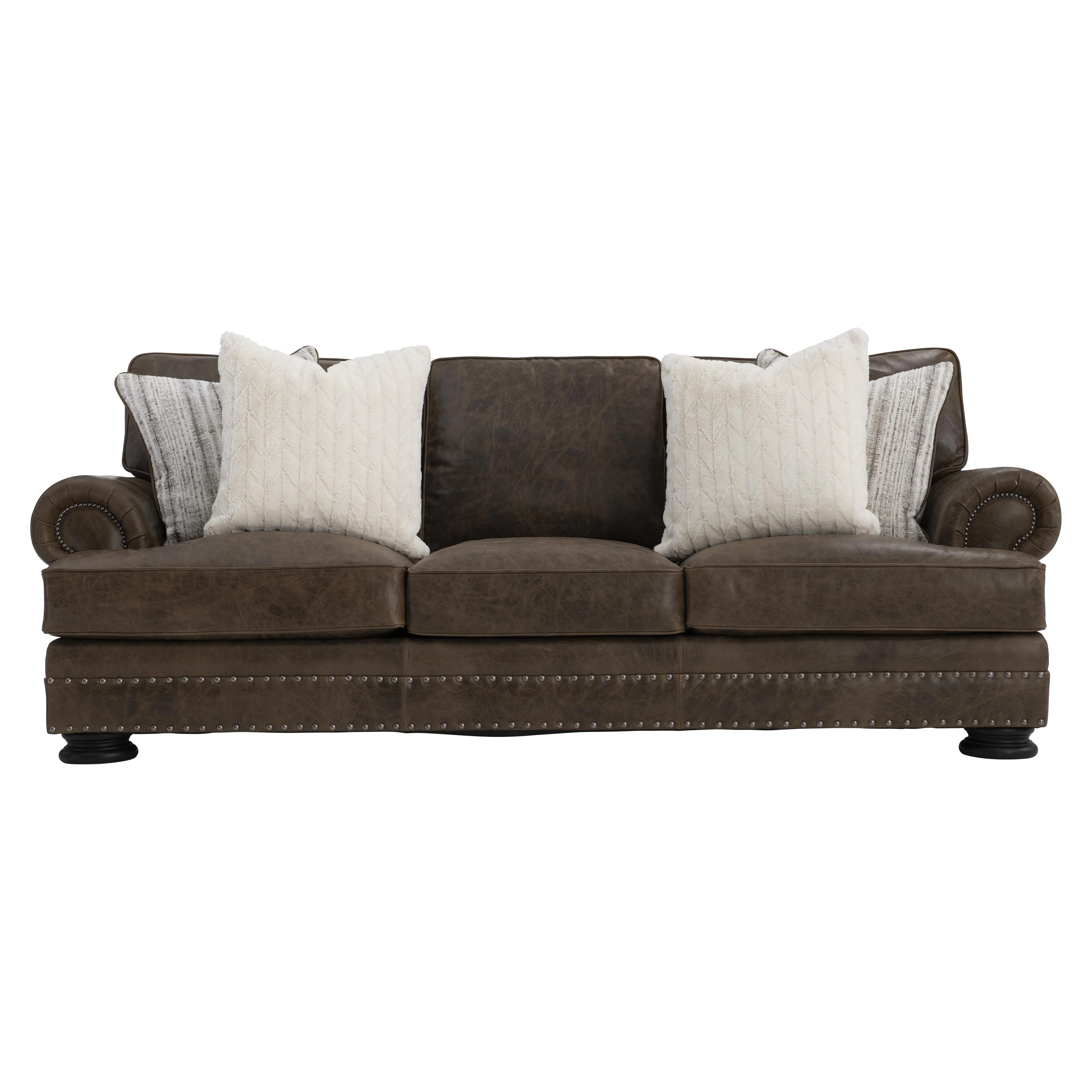 Foster Brown Leather Sofa - Image 3