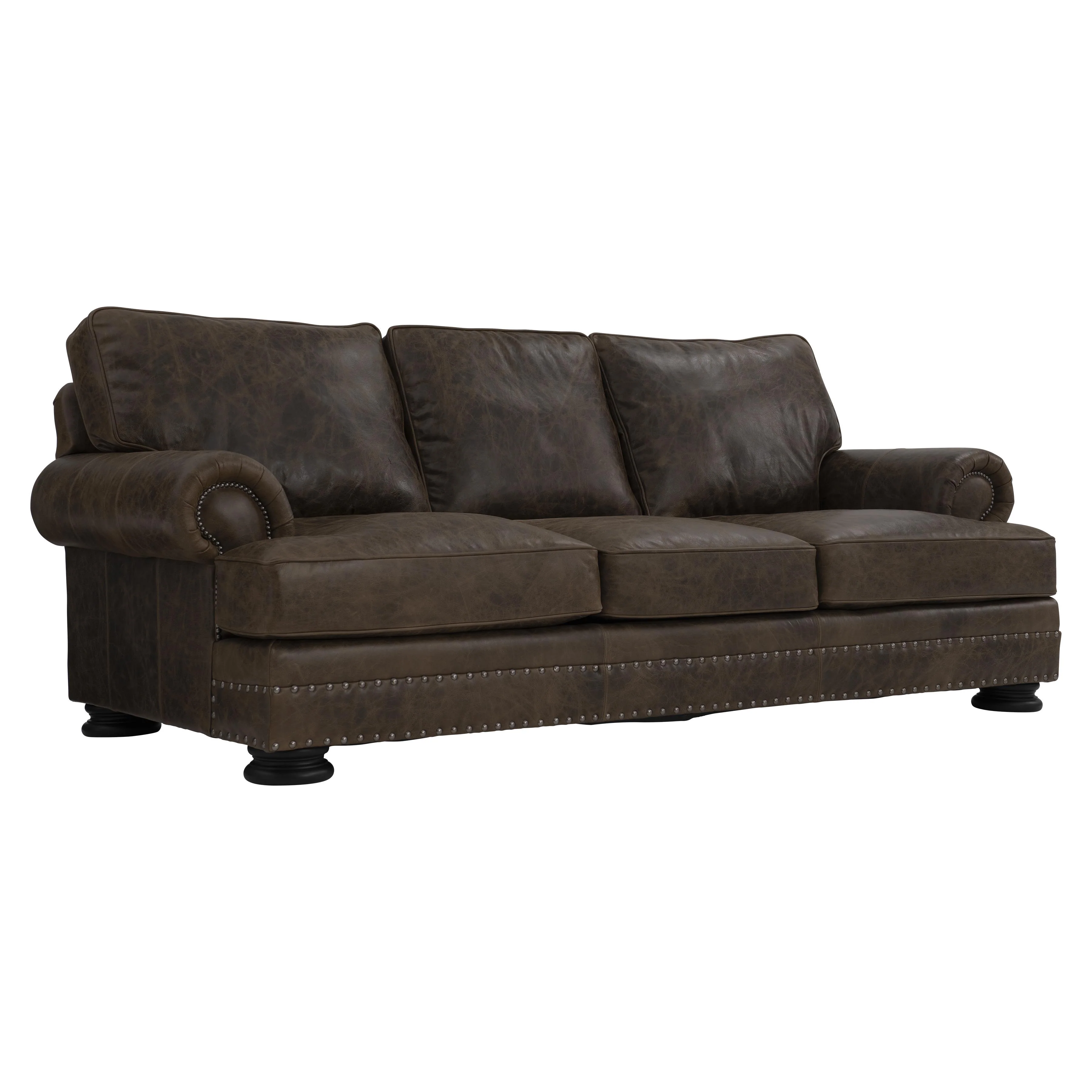 Foster Brown Leather Sofa - Image 4