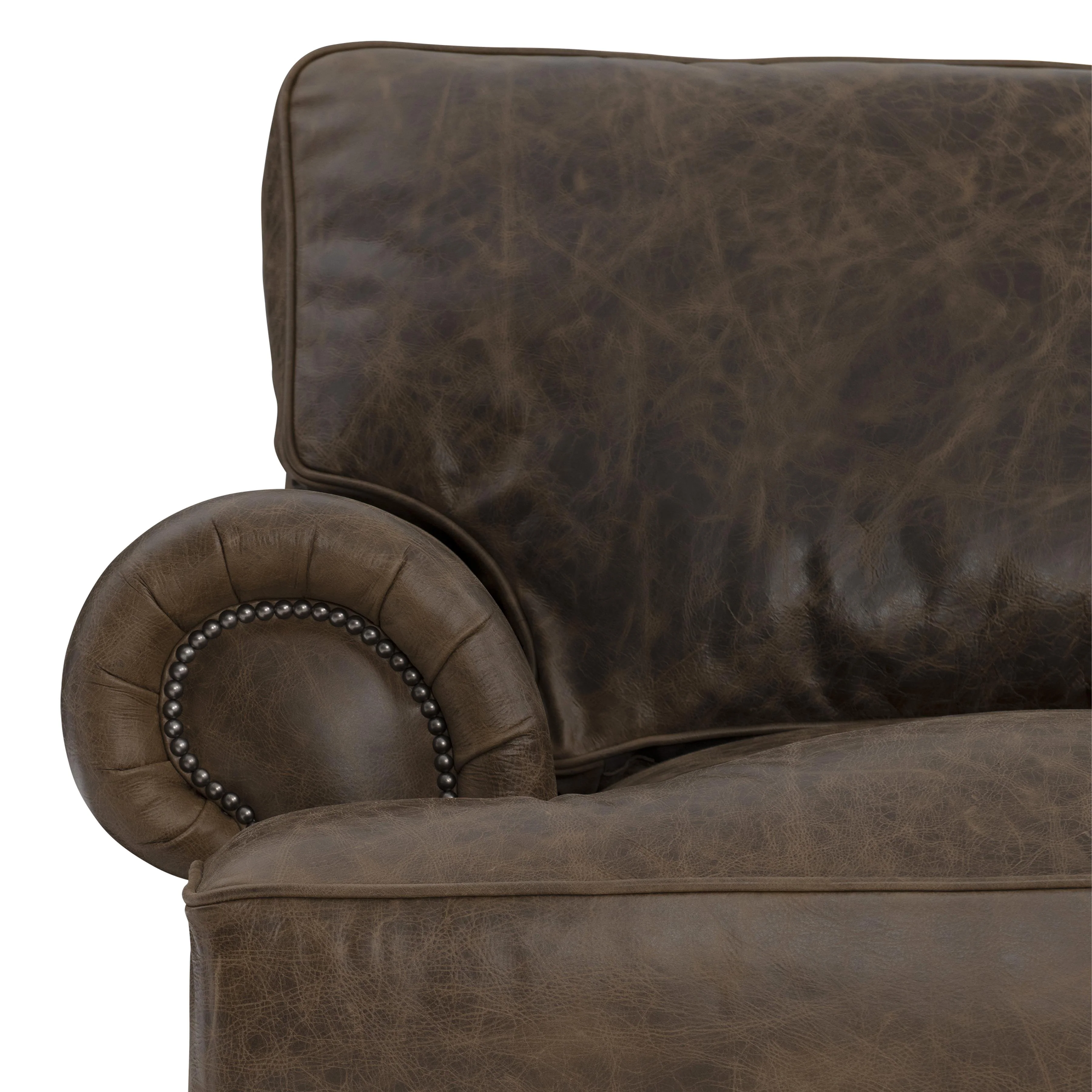 Foster Brown Leather Sofa - Image 9