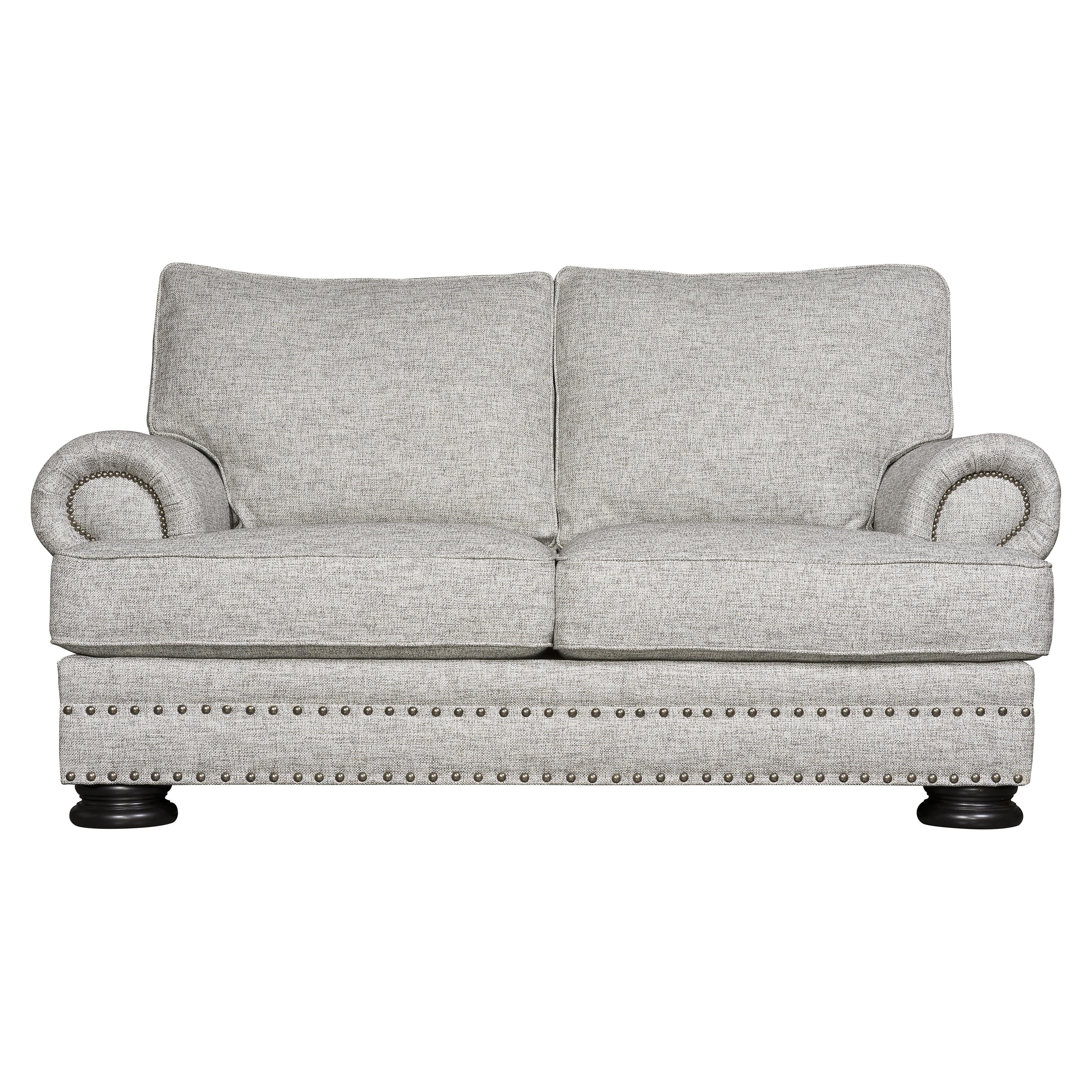 Foster Grey Fabric Loveseat - Image 6