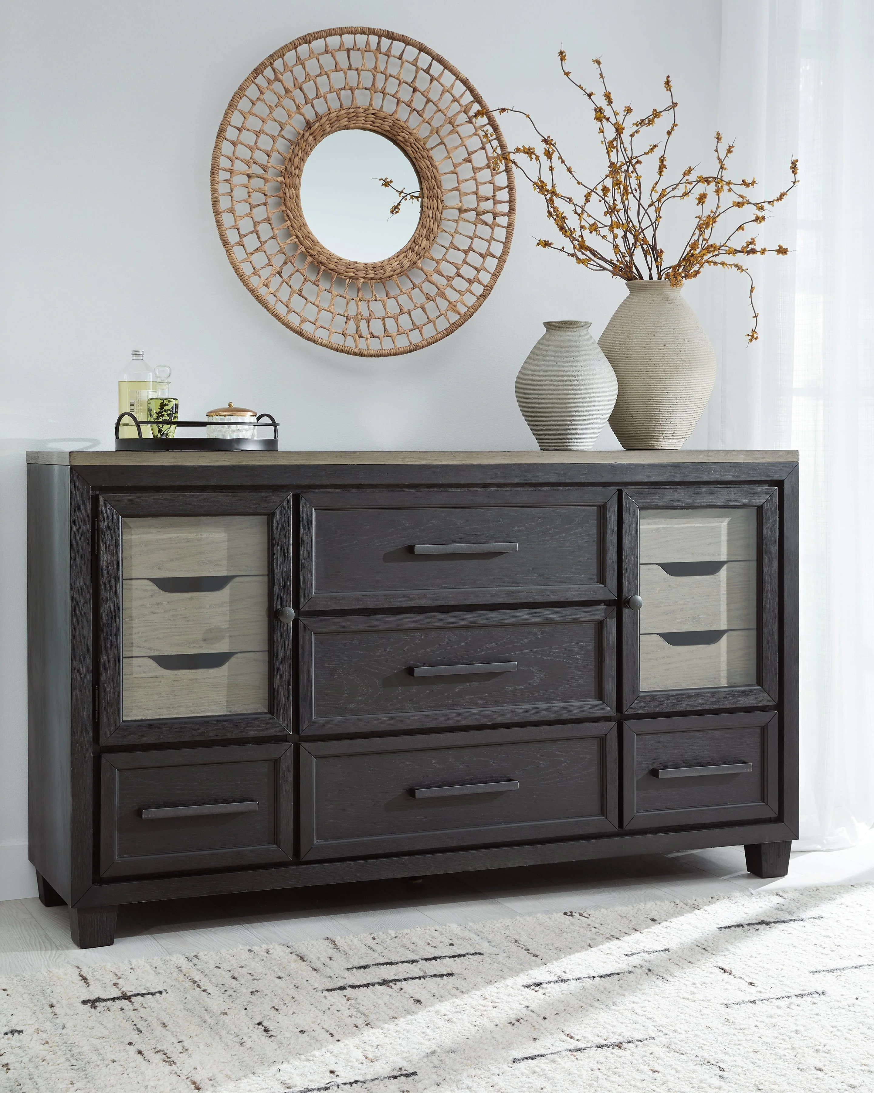 Foyland Black & Brown Dresser - Image 6