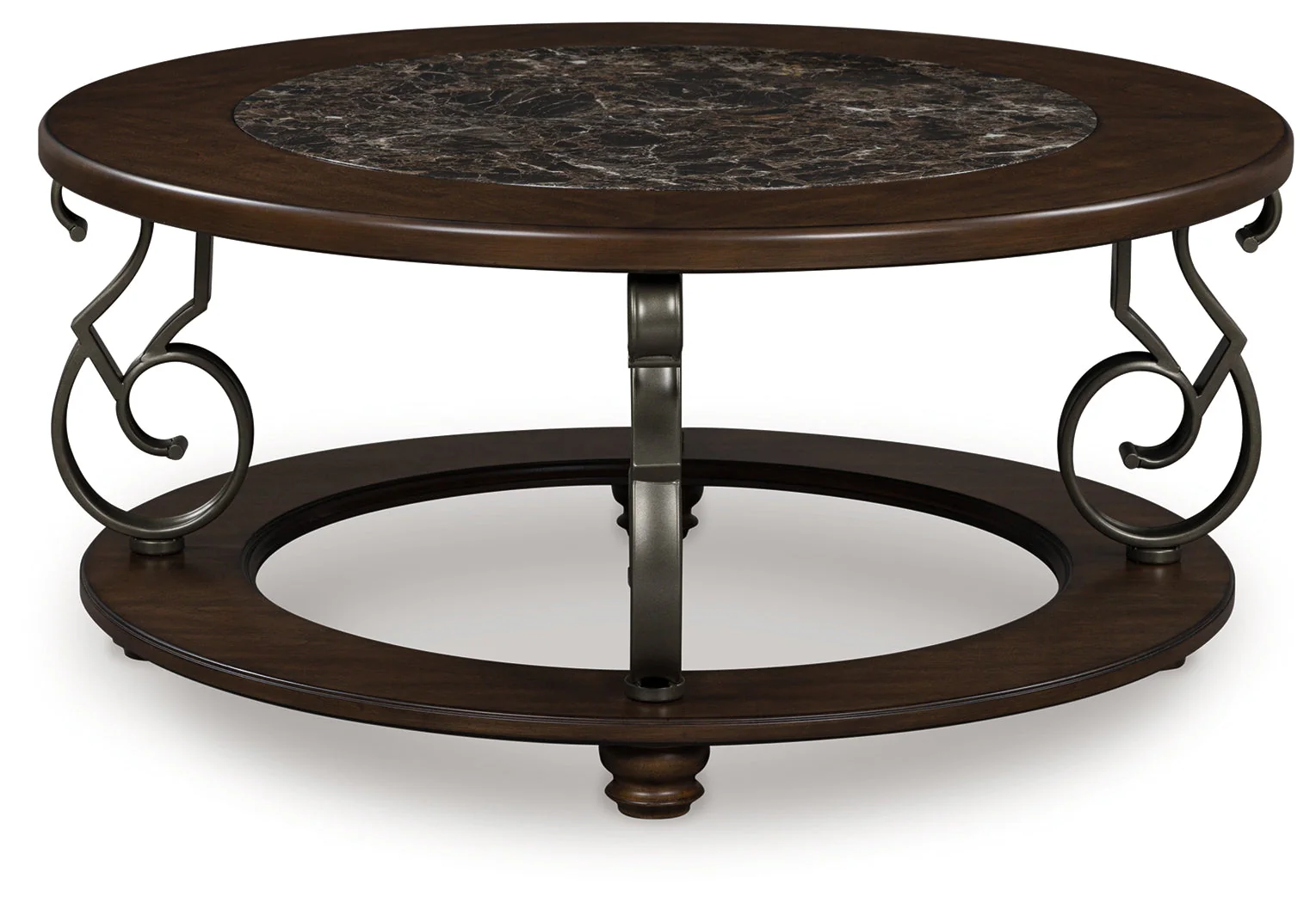 Frallyn Dark Brown Round Cocktail Table (Online Special Price) - Image 3