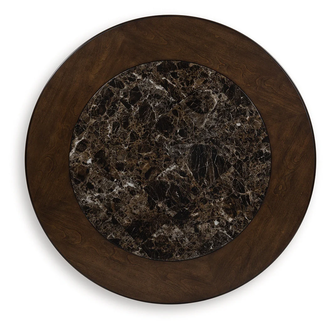 Frallyn Dark Brown Round Cocktail Table (Online Special Price) - Image 4
