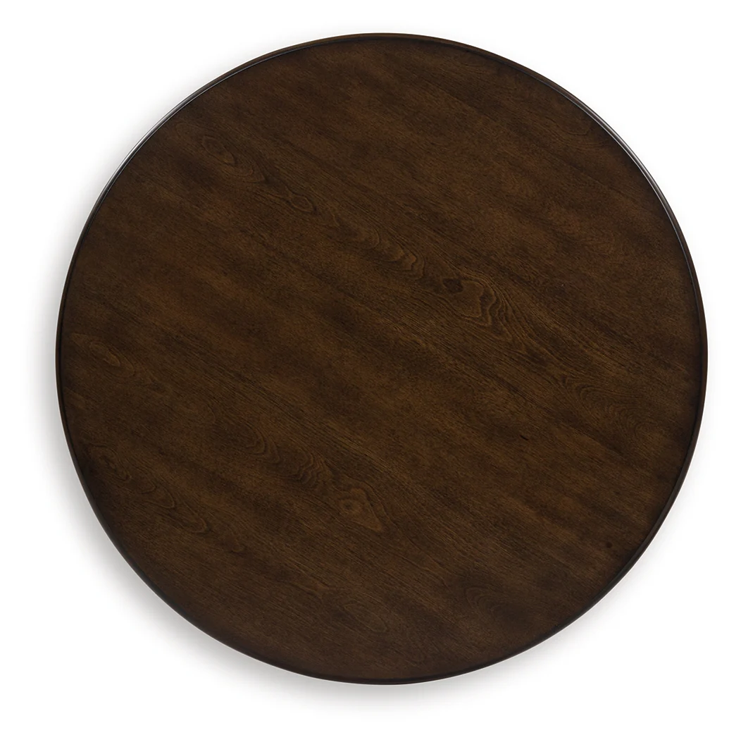 Frallyn Dark Brown Round End Table - Image 3