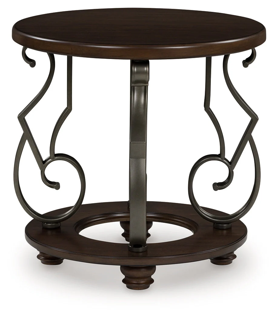 Frallyn Dark Brown Round End Table (Online Special Price) - Image 2