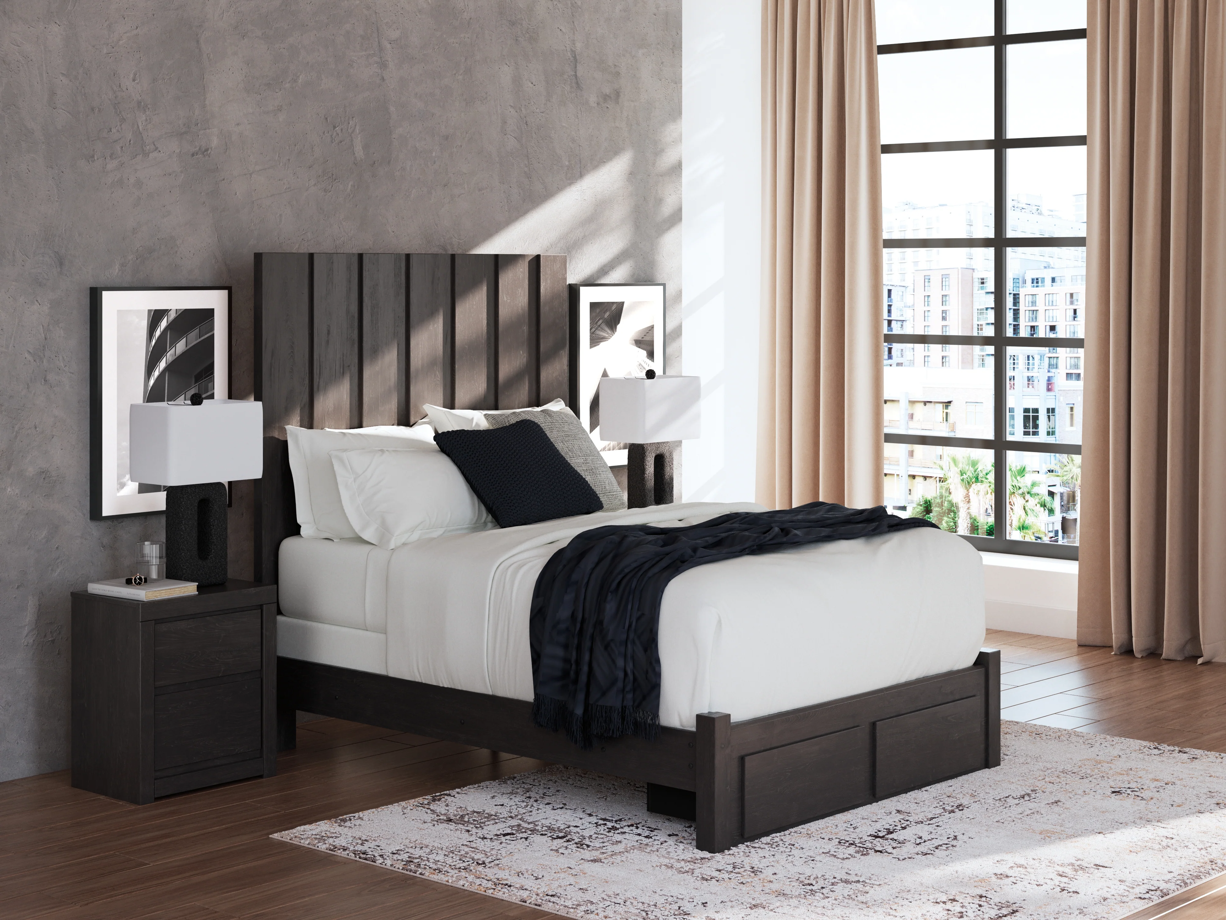 Fraluna Charcoal Queen Panel Storage Bed, Dresser and Mirror (Online Special Price) - Image 17