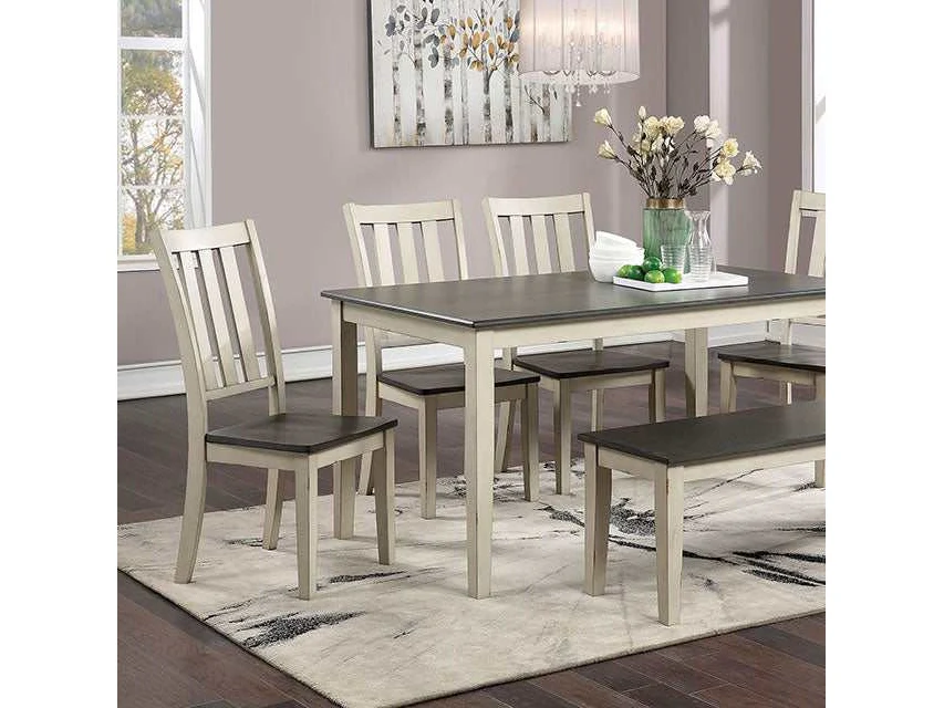 Frances Antique White/Gray Dining Table