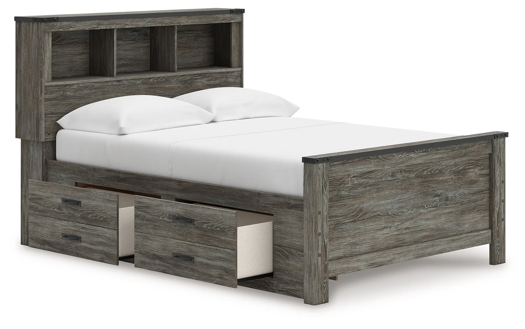 Frandern Gray Full Bookcase Panel Bed with Storage (Online Special Price) - Image 4