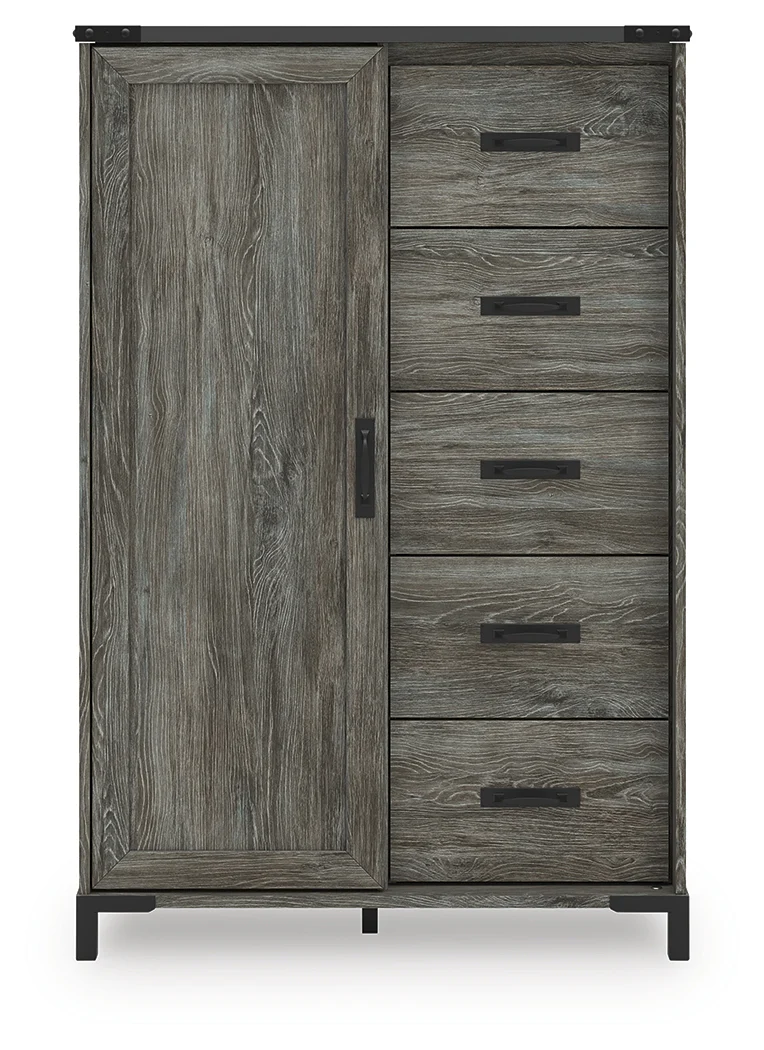 Frandern Gray Full Bookcase Panel Bed with Storage, Dresser, Mirror and Chest - Image 9