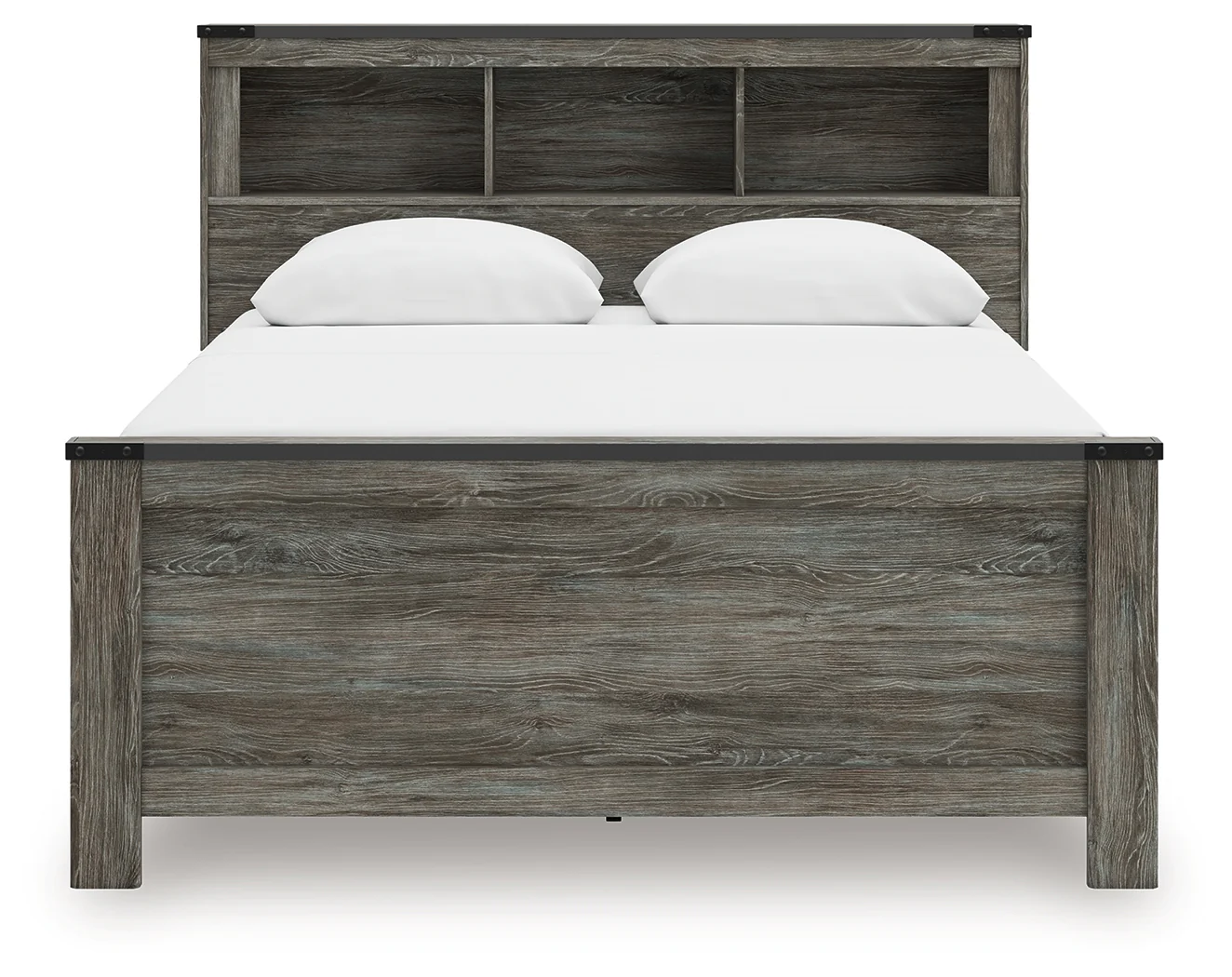 Frandern Gray Queen Bookcase Bed, Dresser and Mirror - Image 9