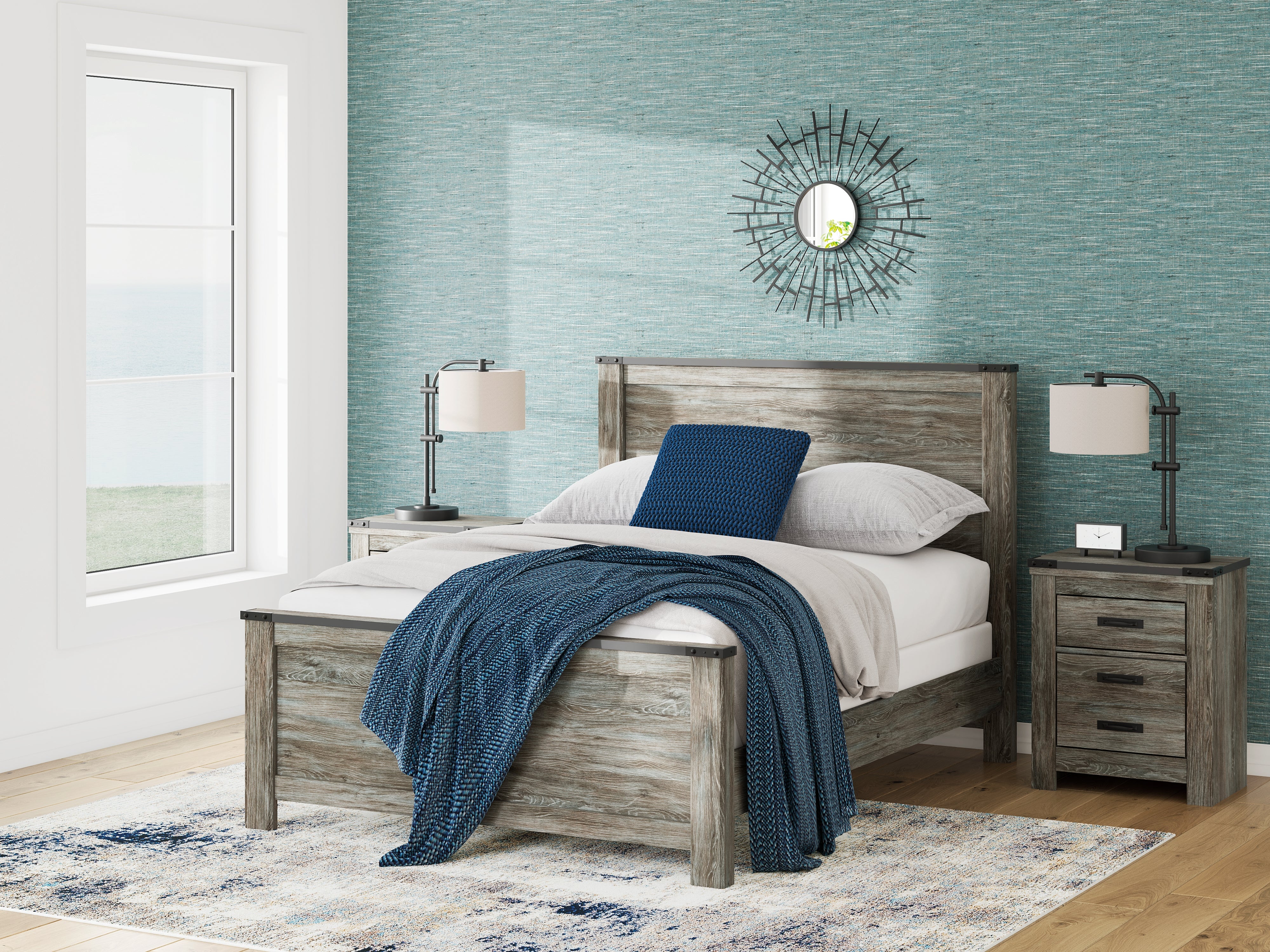 Frandern Gray Queen Panel Bed, Dresser, Mirror, Chest and 2 Nightstands (Online Special Price) - Image 32