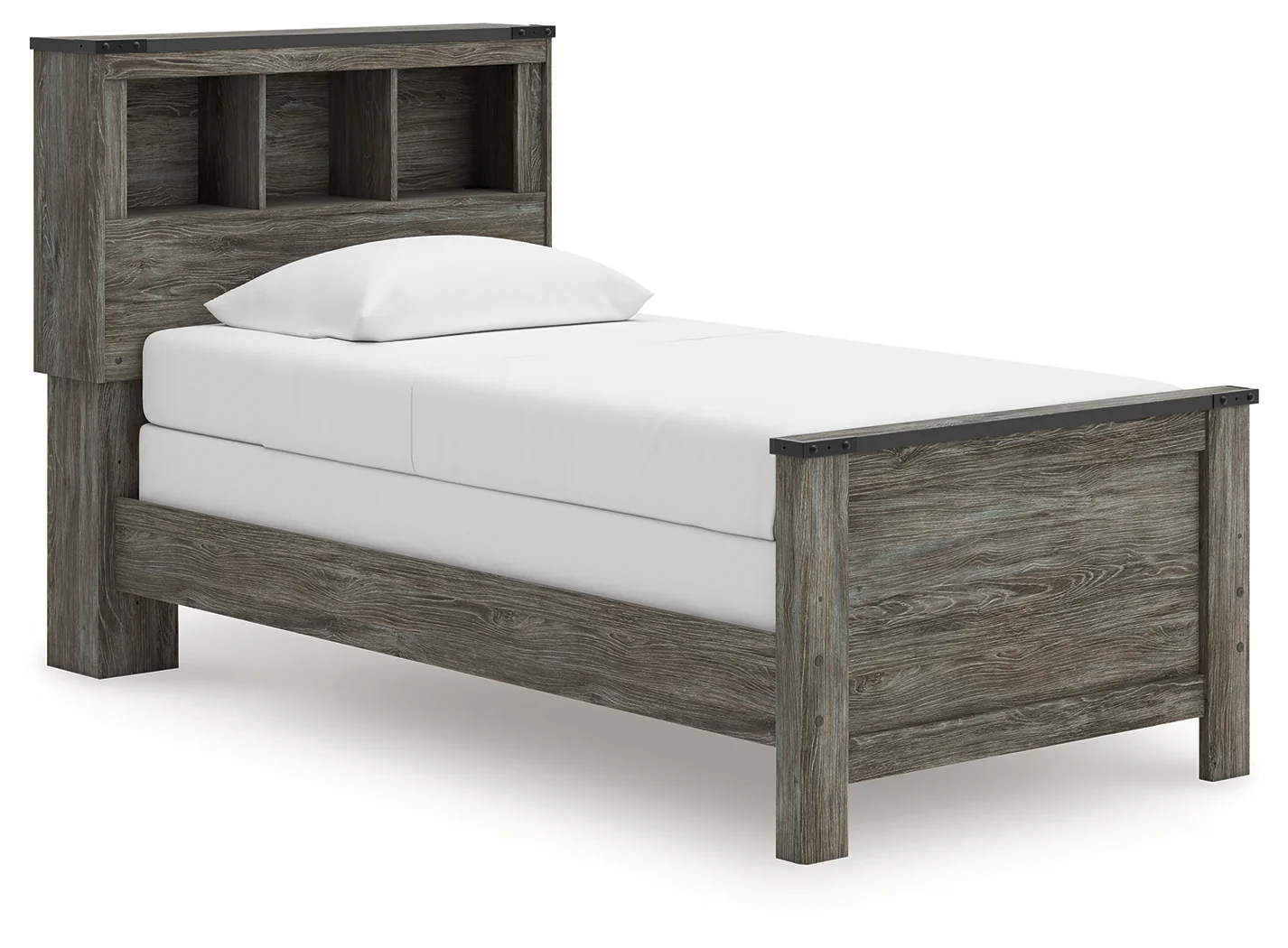 Frandern Gray Twin Bookcase Bed, Dresser and Mirror - Image 10