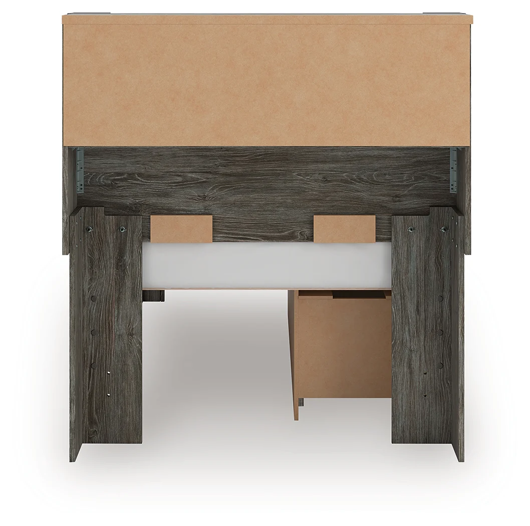 Frandern Gray Twin Bookcase Bed with Storage, Dresser and Mirror - Image 14