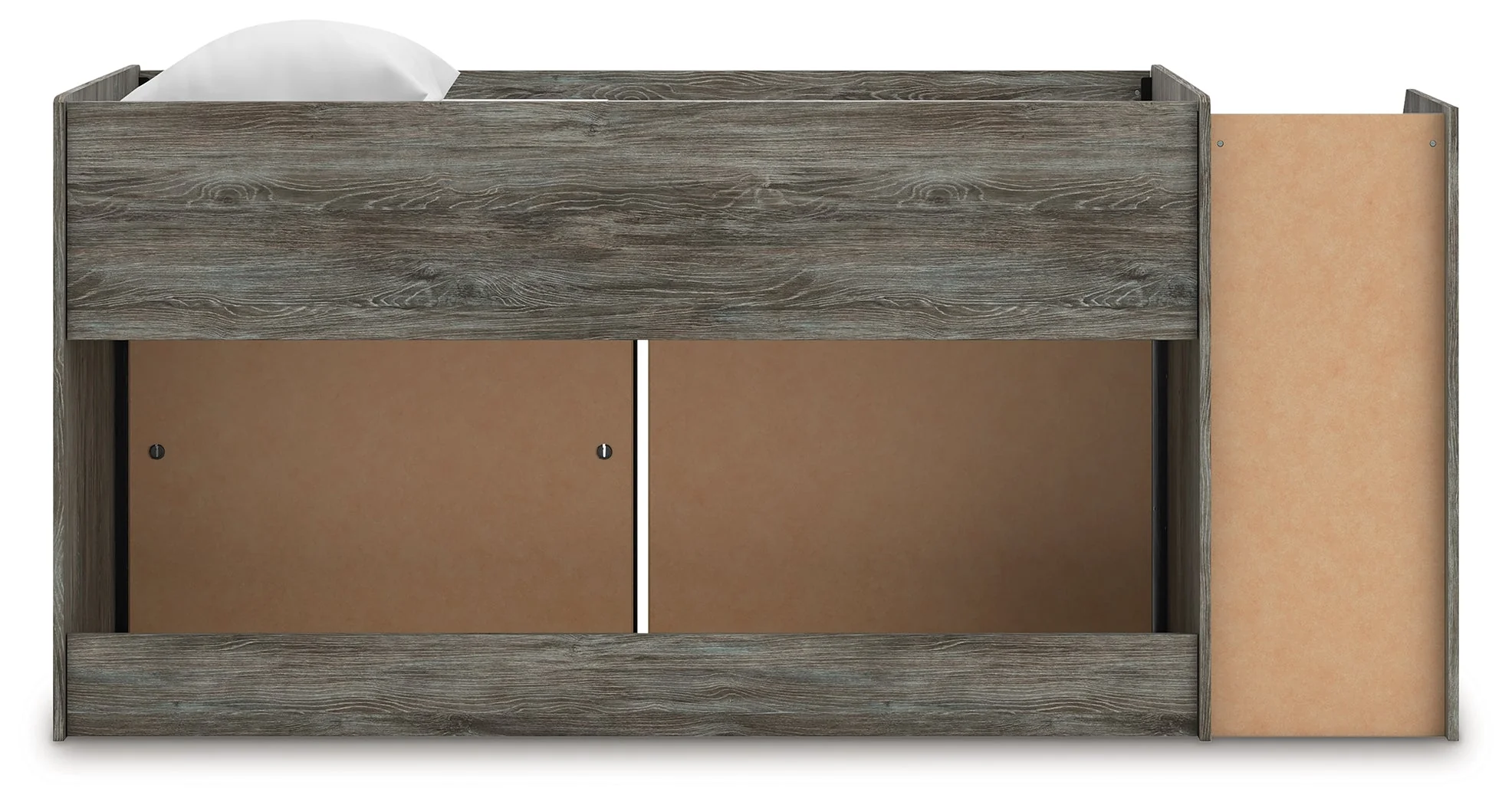 Frandern Gray Twin Loft Bed with Bookcase and Drawer Storage (Online Special Price) - Image 6