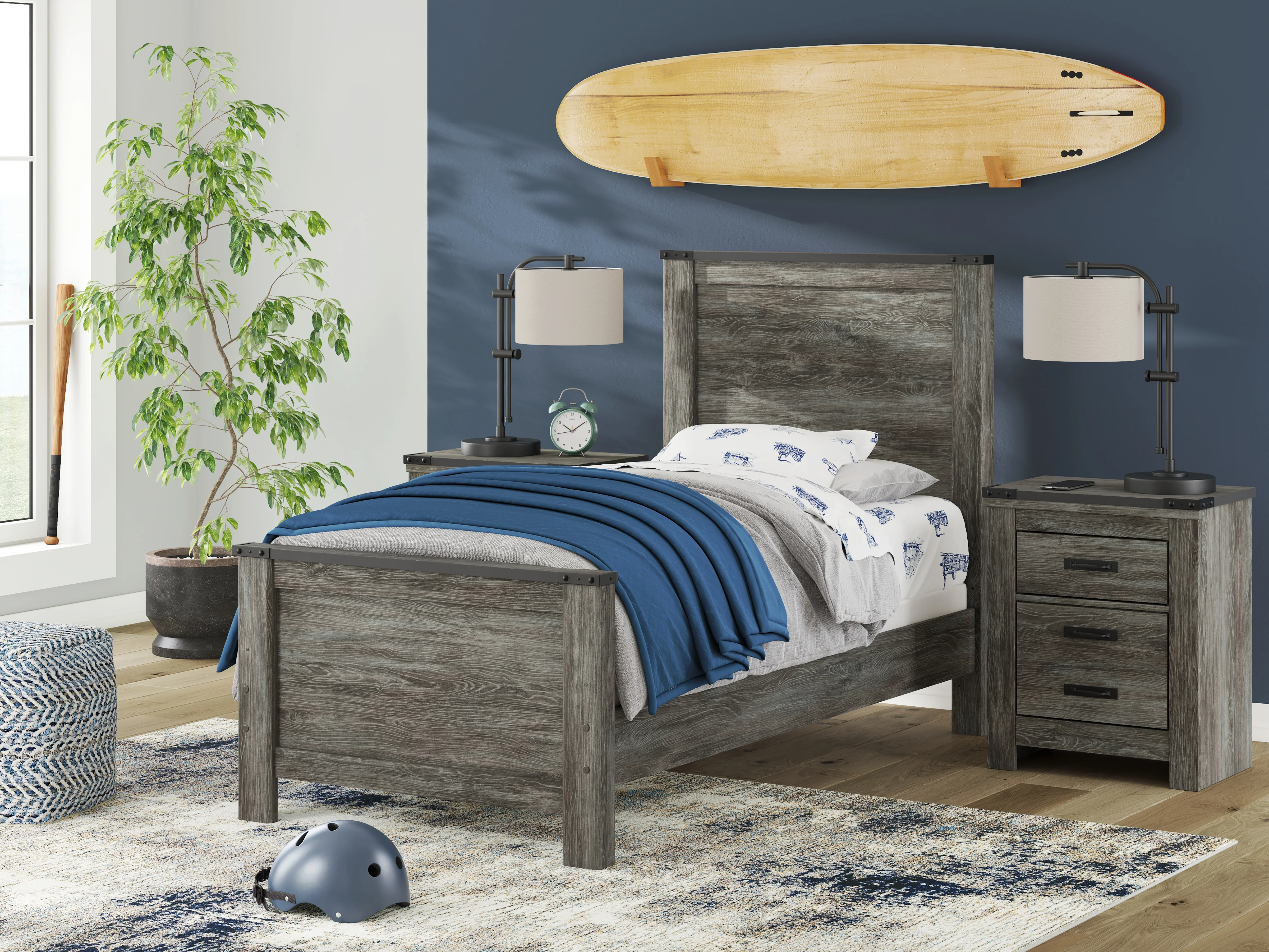 Frandern Gray Twin Panel Bed, Dresser and Mirror (Online Special Price) - Image 17