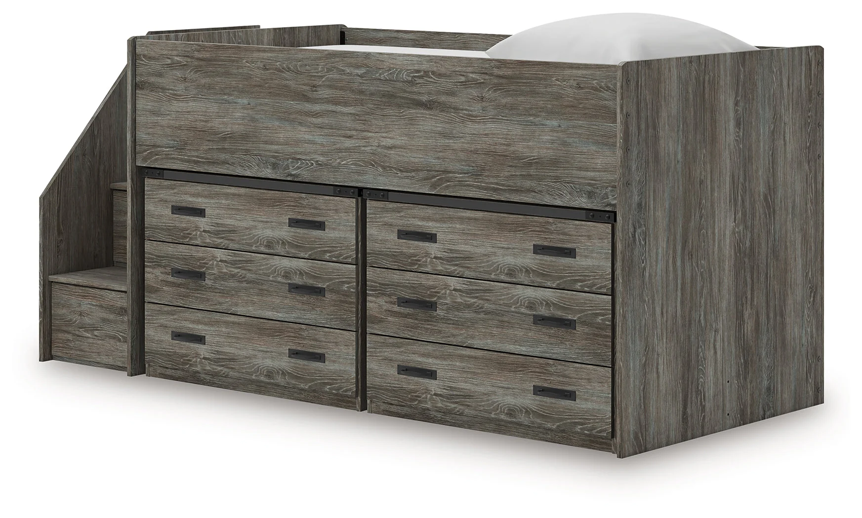 Frandern Warm Gray Twin Loft Bed with Drawer Storage (Online Special Price) - Image 2