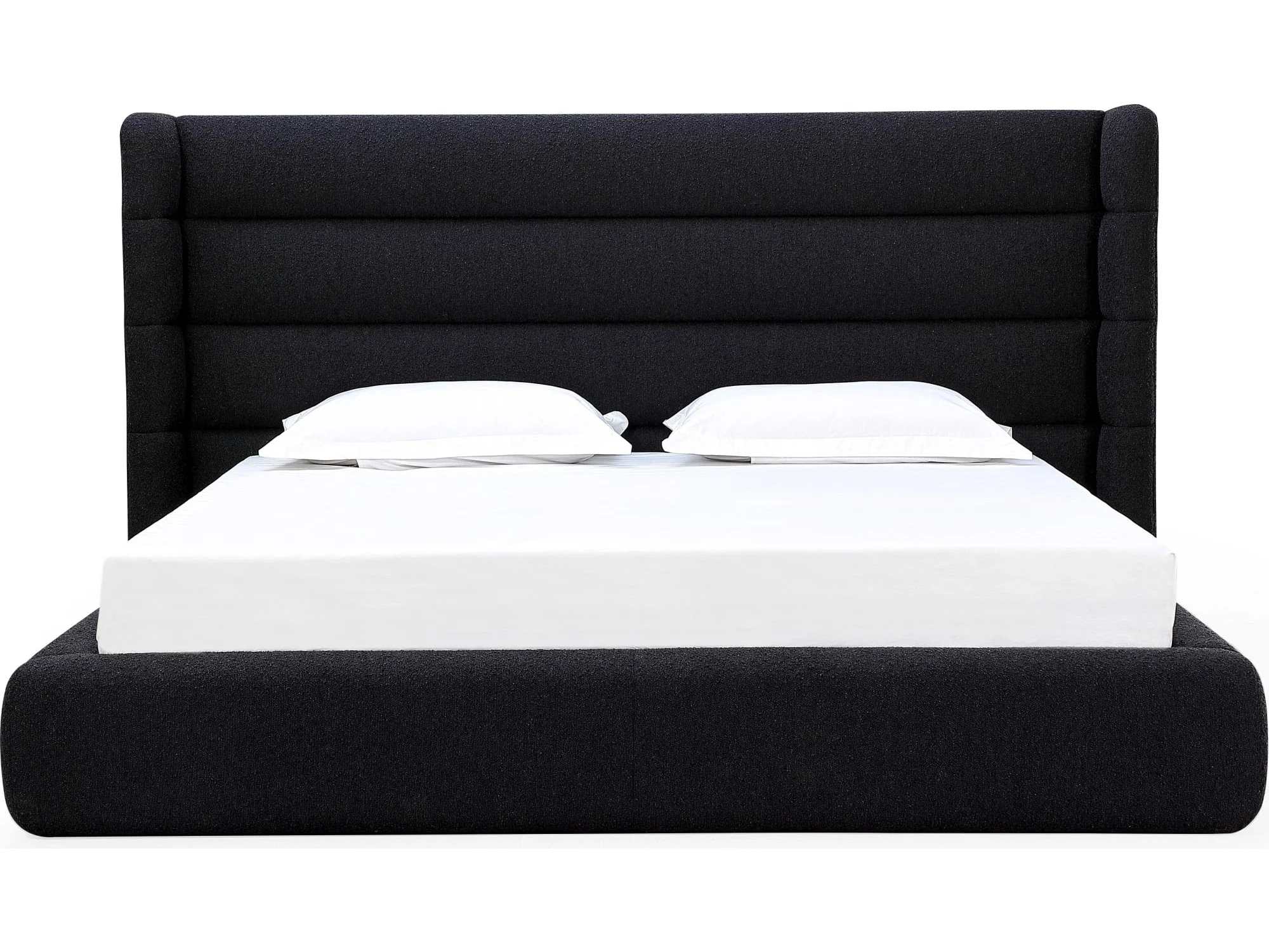 Frank Ember King Upholstered Wingback Platform Bed