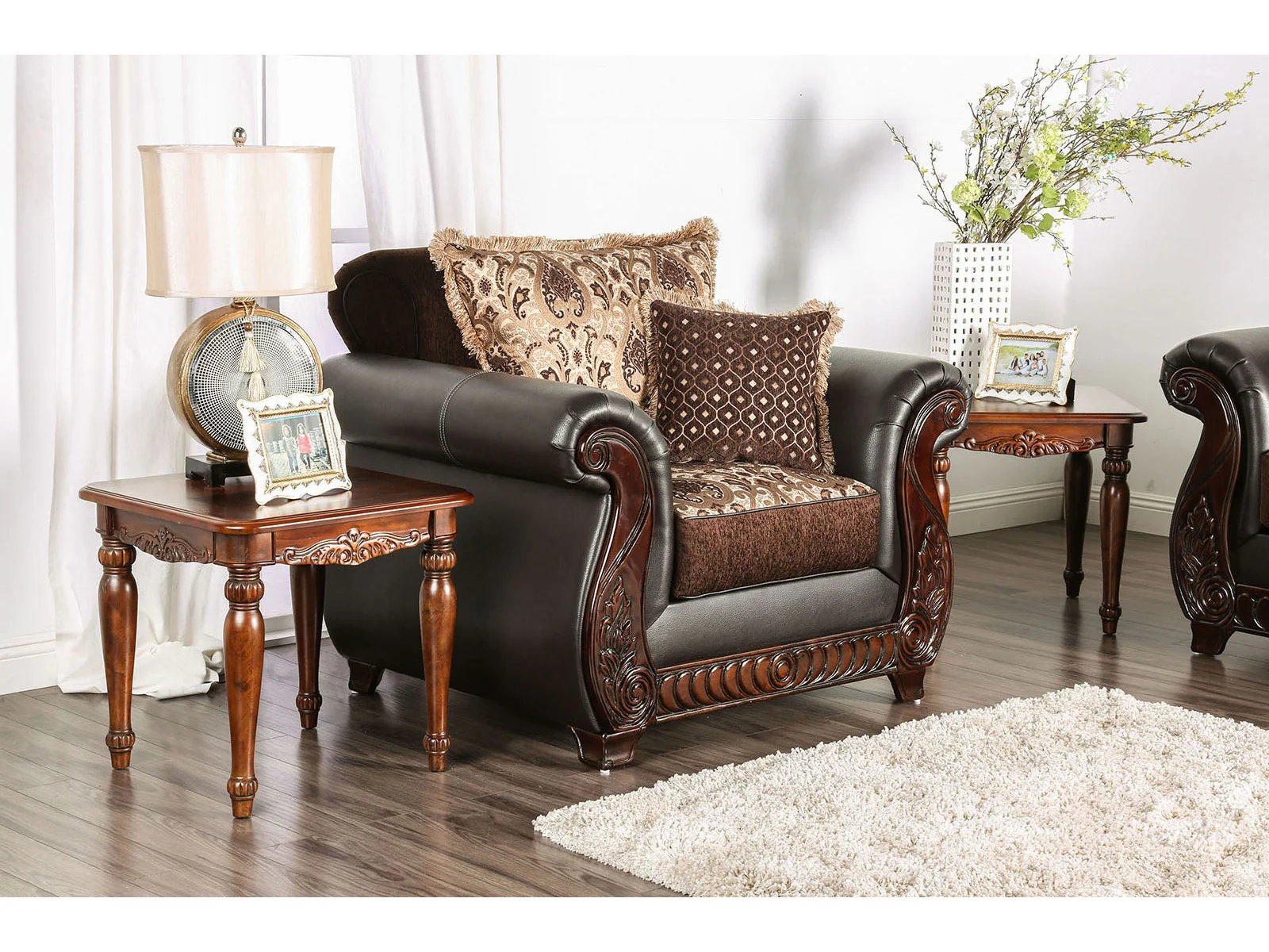 Franklin Dark Brown & Tan Sofa - Image 3
