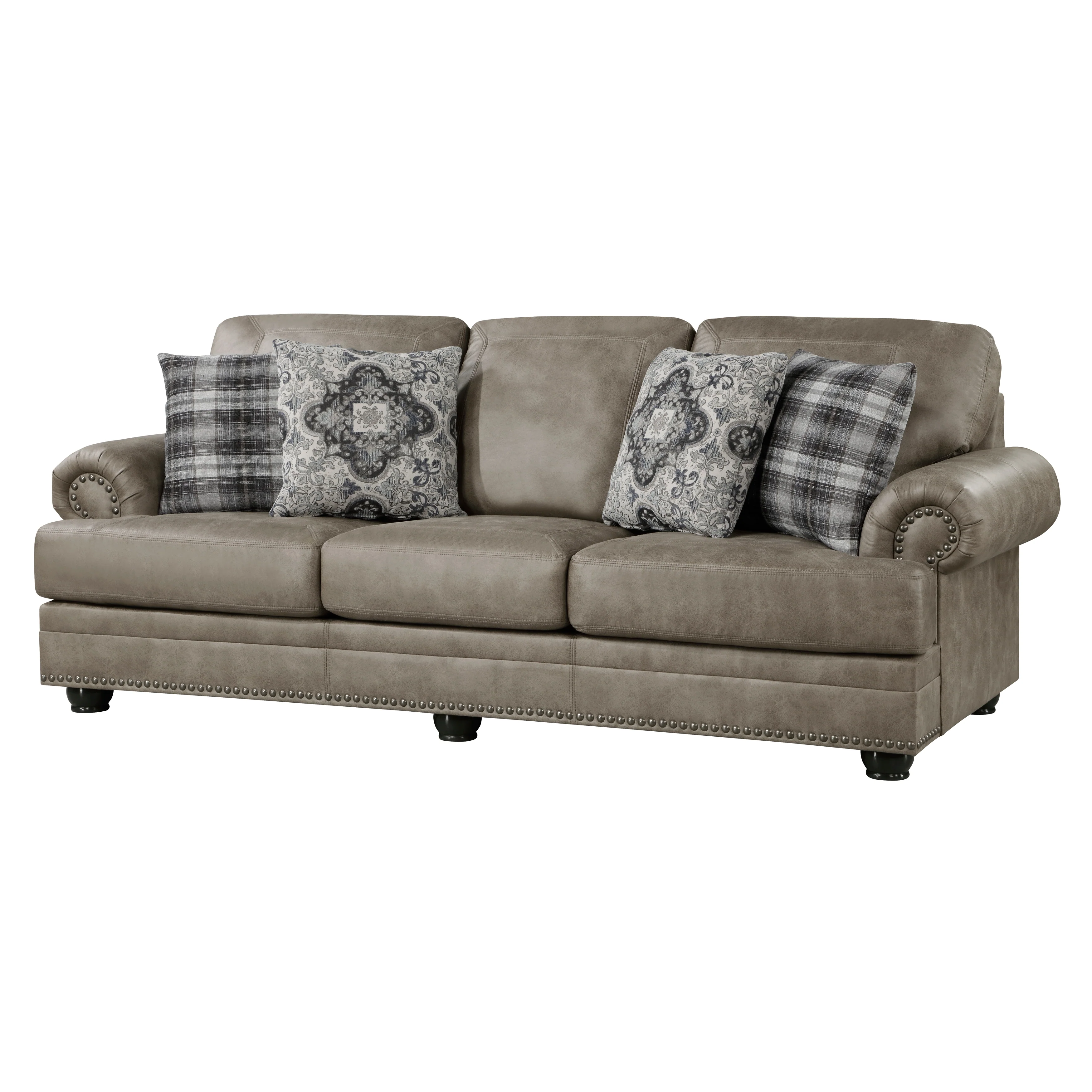 Franklin Mushroom Brown Sofa & Loveseat - Image 3